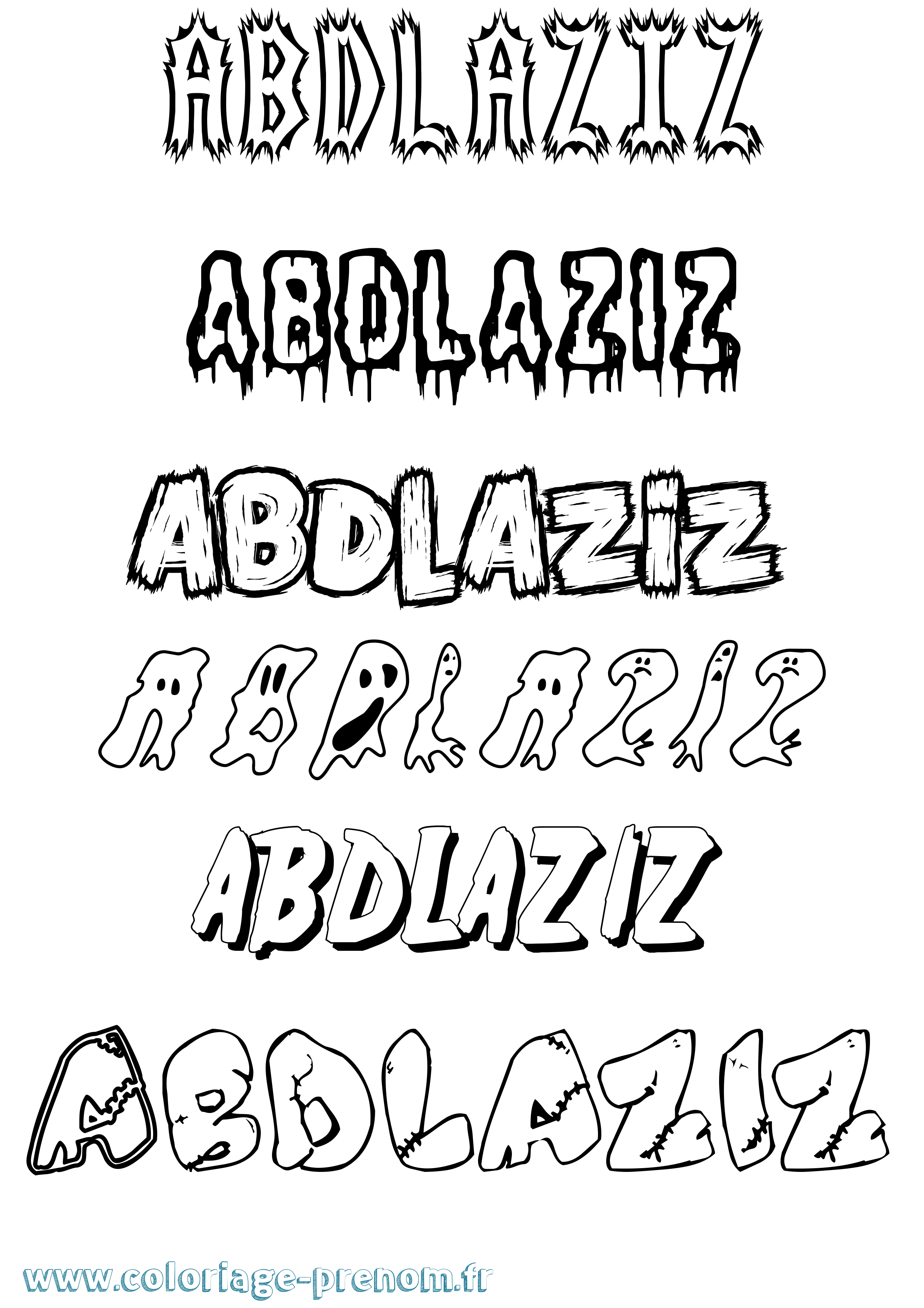 Coloriage prénom Abdlaziz Frisson