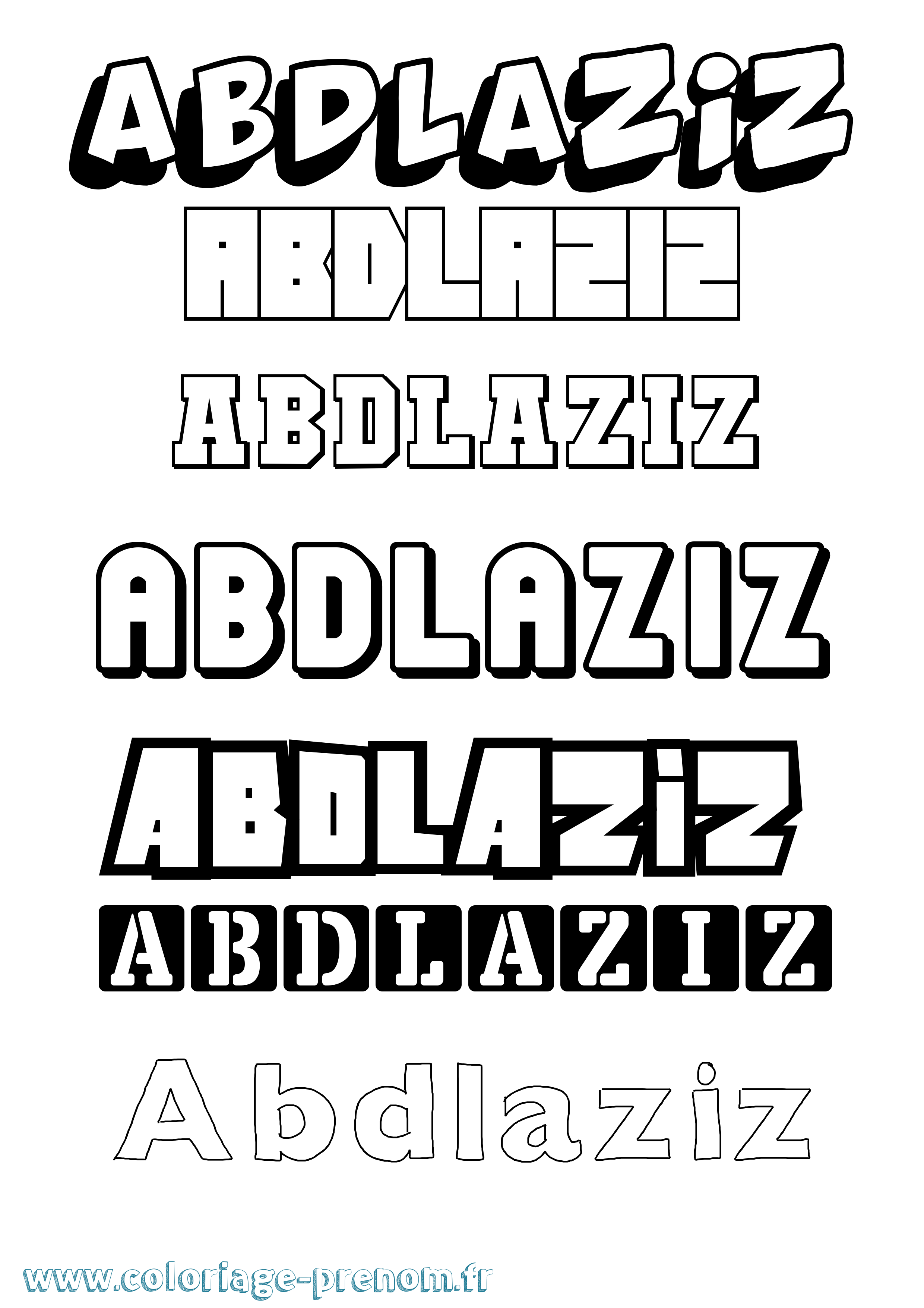 Coloriage prénom Abdlaziz Simple