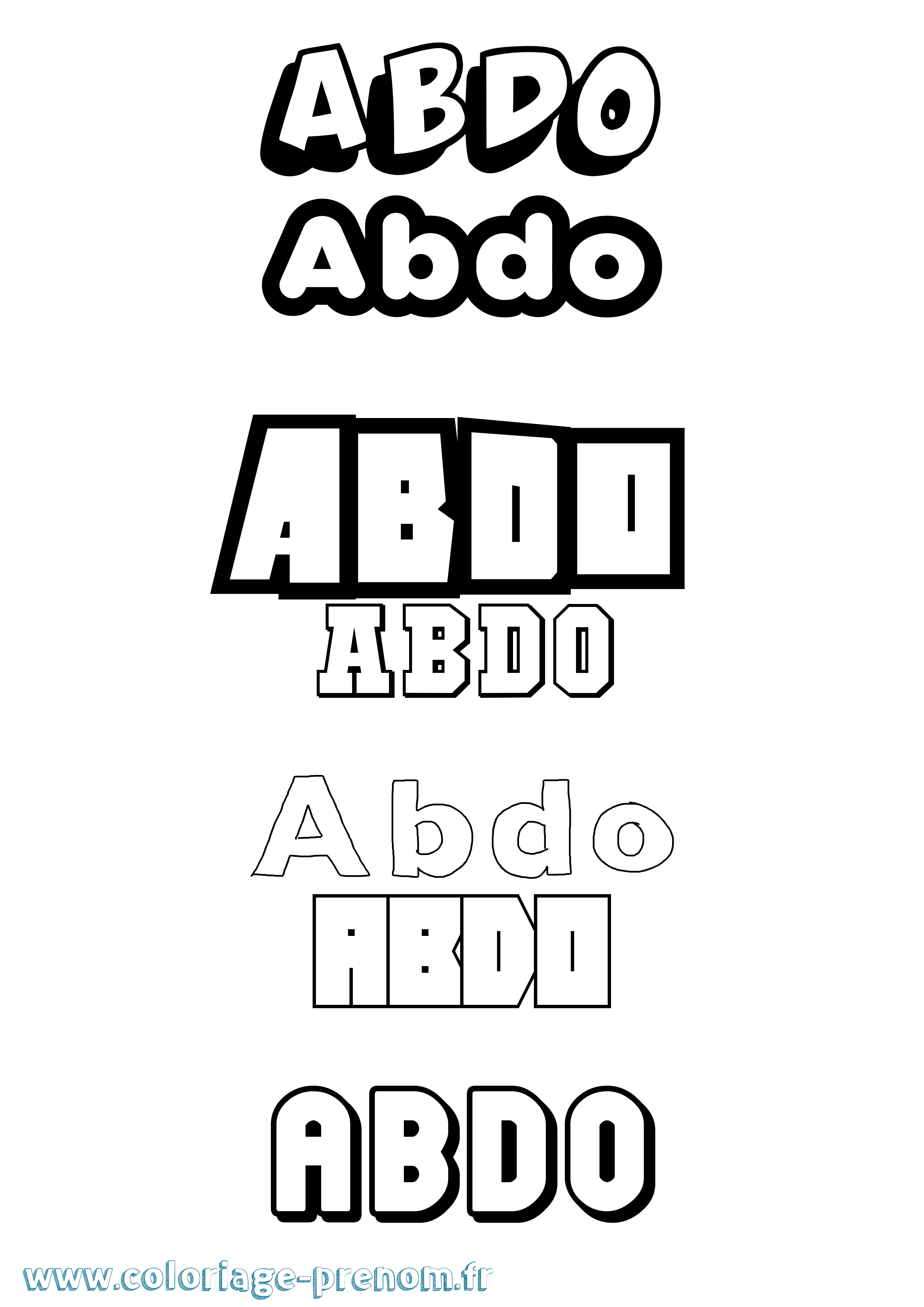 Coloriage prénom Abdo Simple
