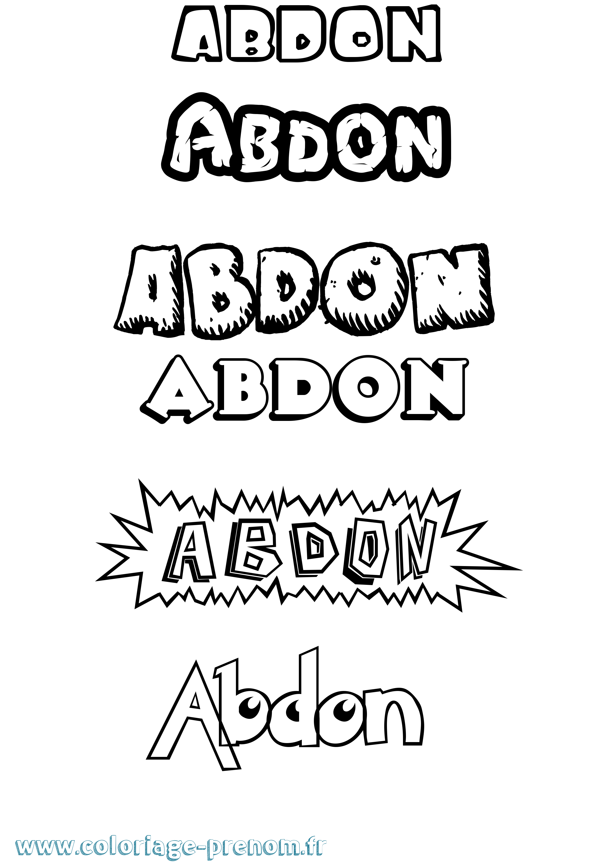 Coloriage prénom Abdon Dessin Animé
