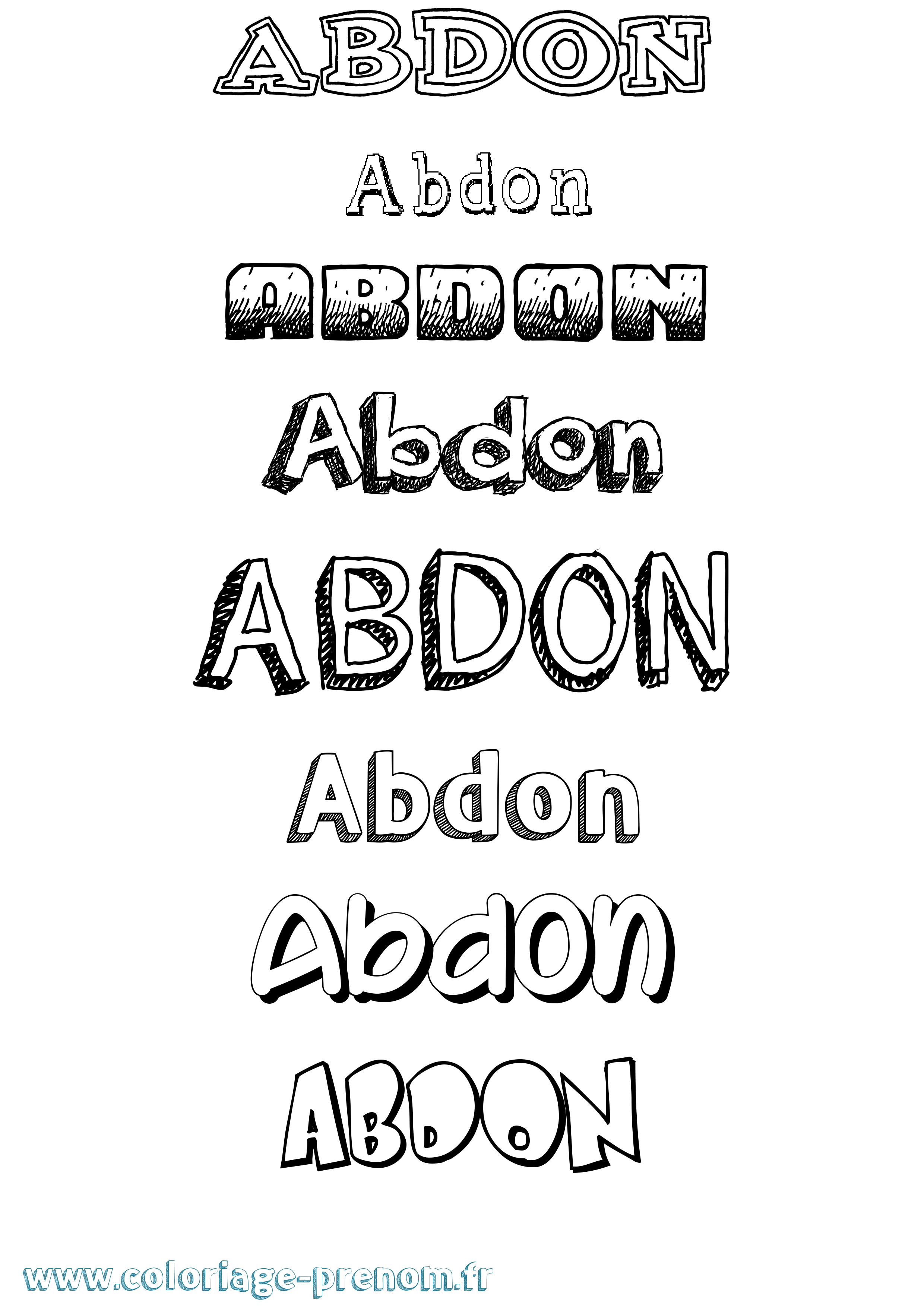 Coloriage prénom Abdon Dessiné
