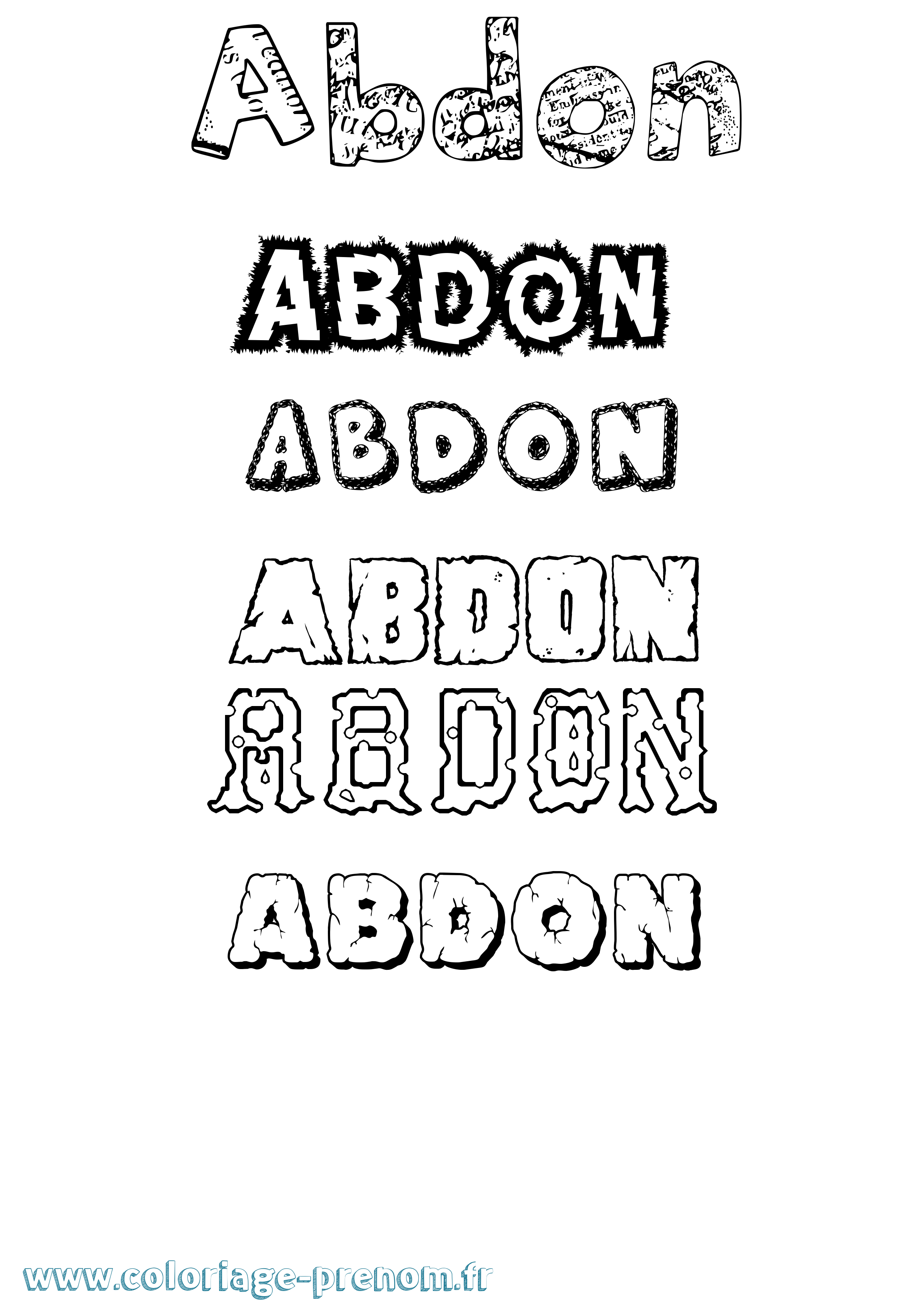 Coloriage prénom Abdon Destructuré