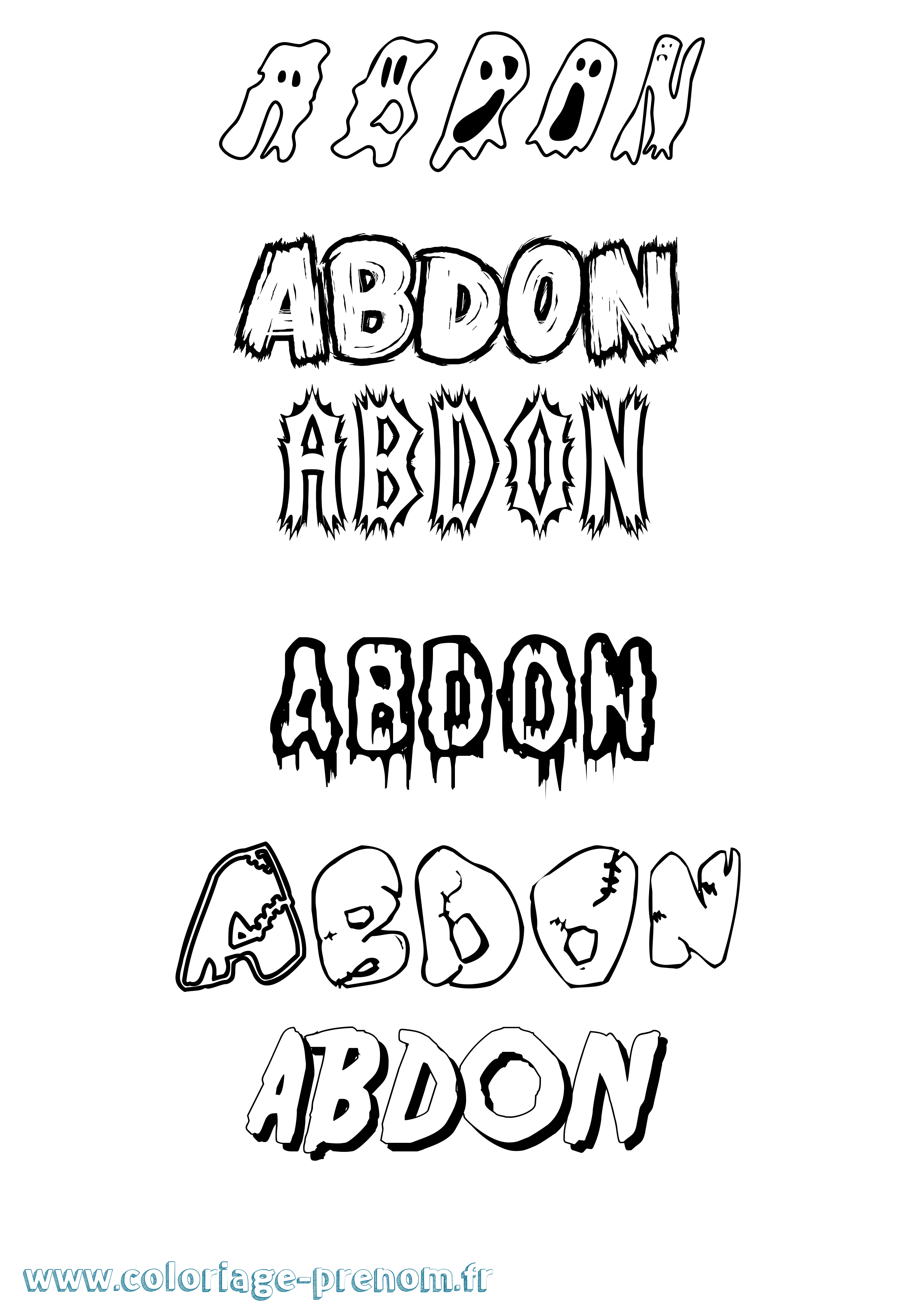Coloriage prénom Abdon Frisson
