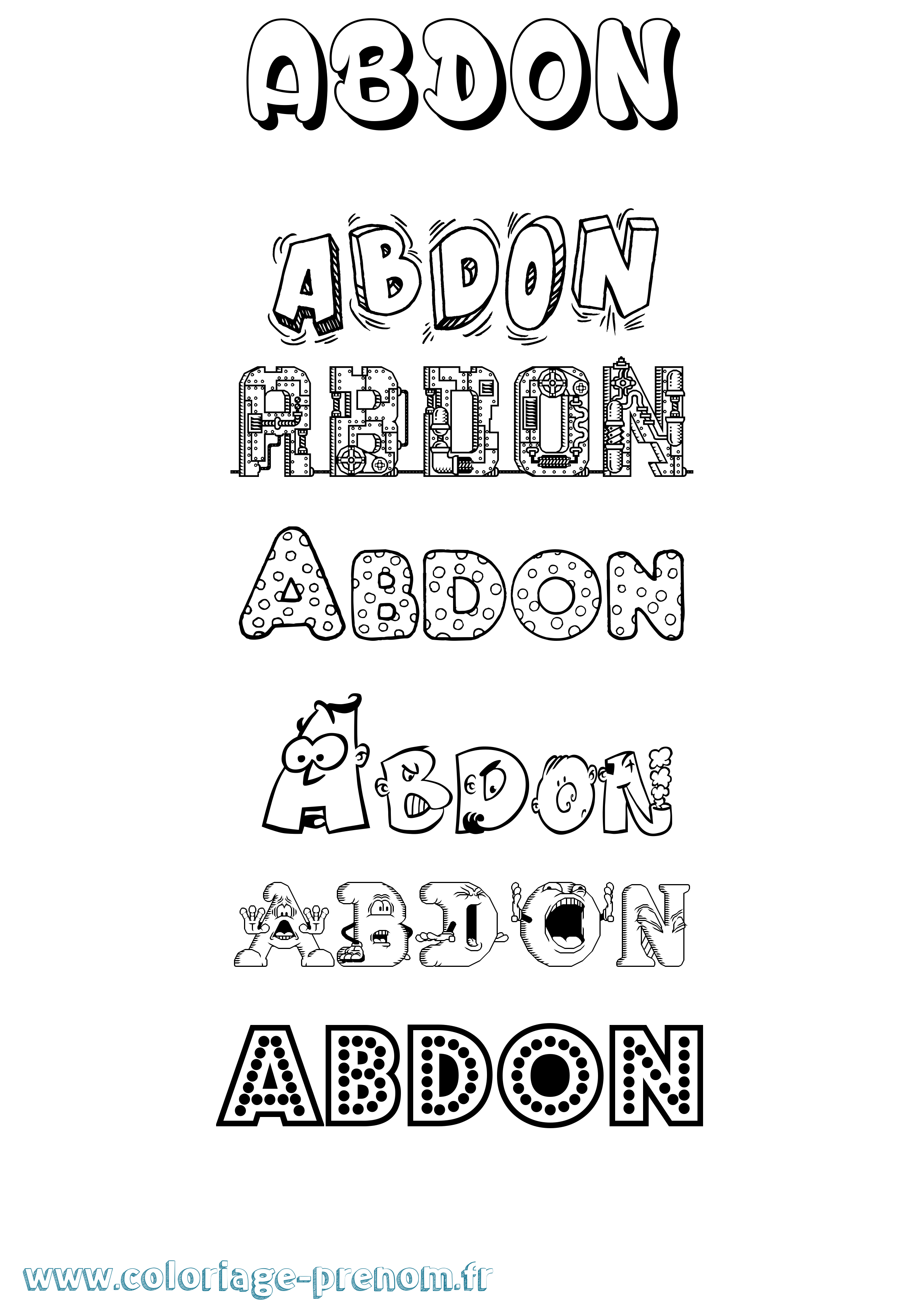 Coloriage prénom Abdon Fun