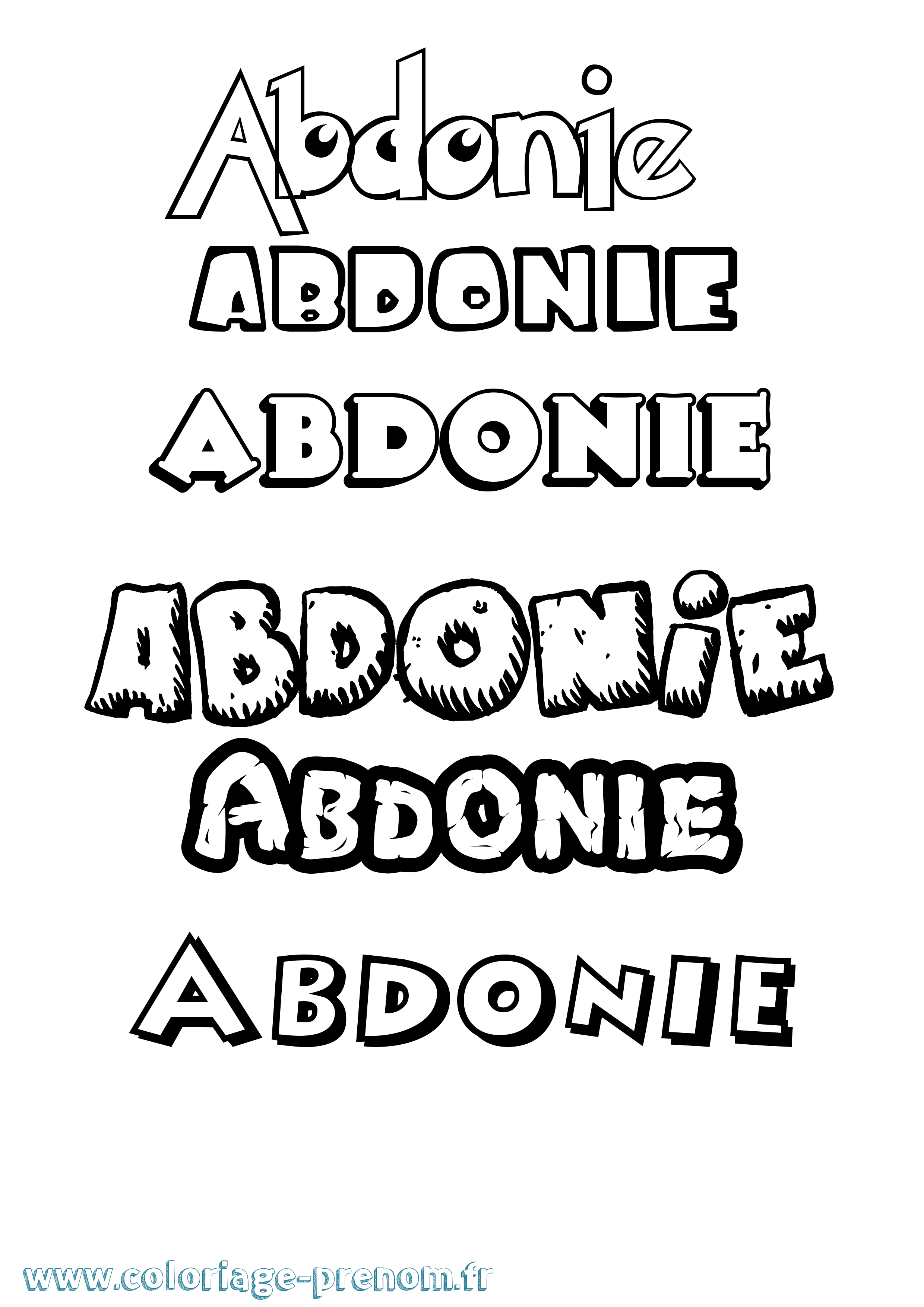 Coloriage prénom Abdonie Dessin Animé