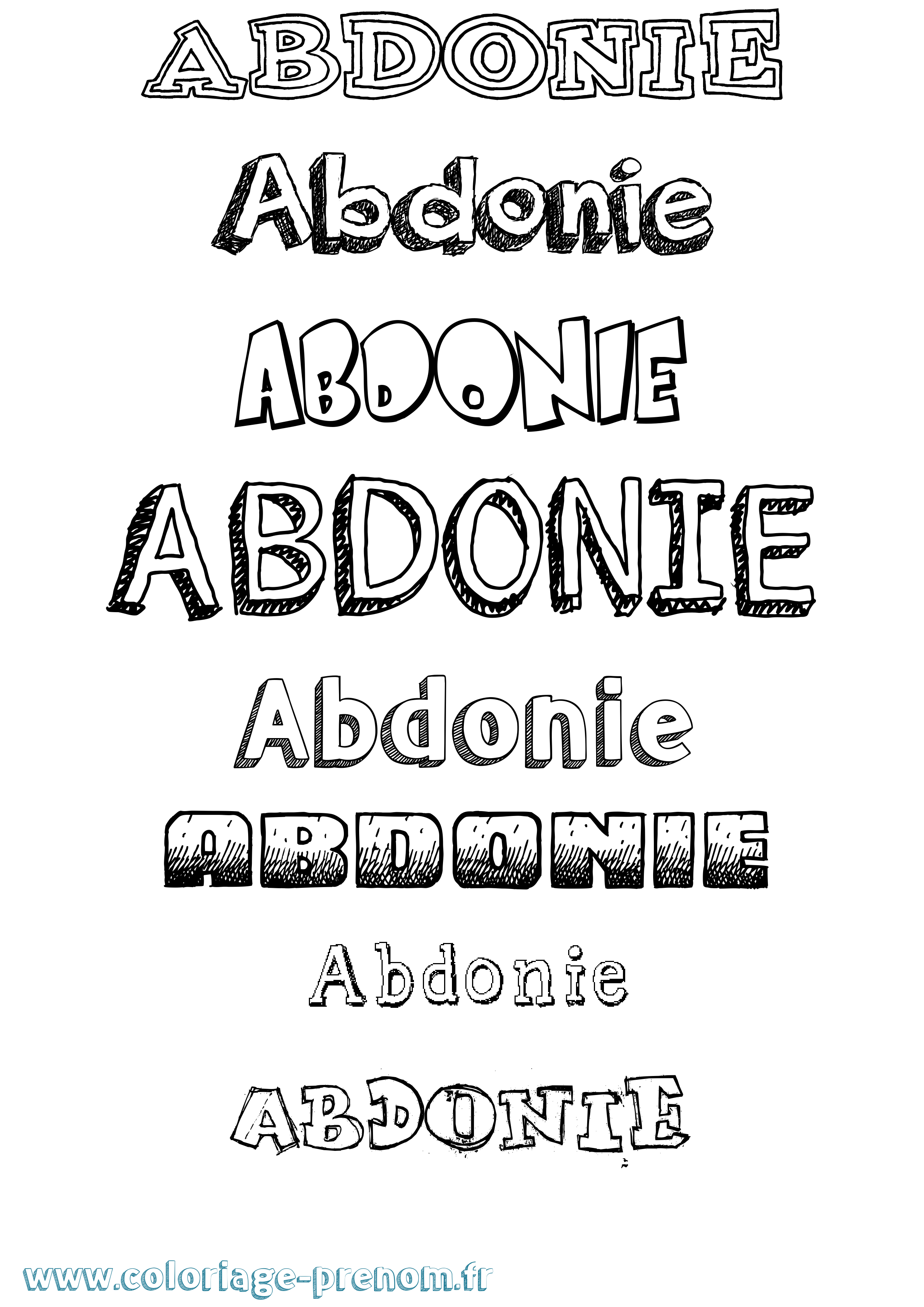 Coloriage prénom Abdonie Dessiné