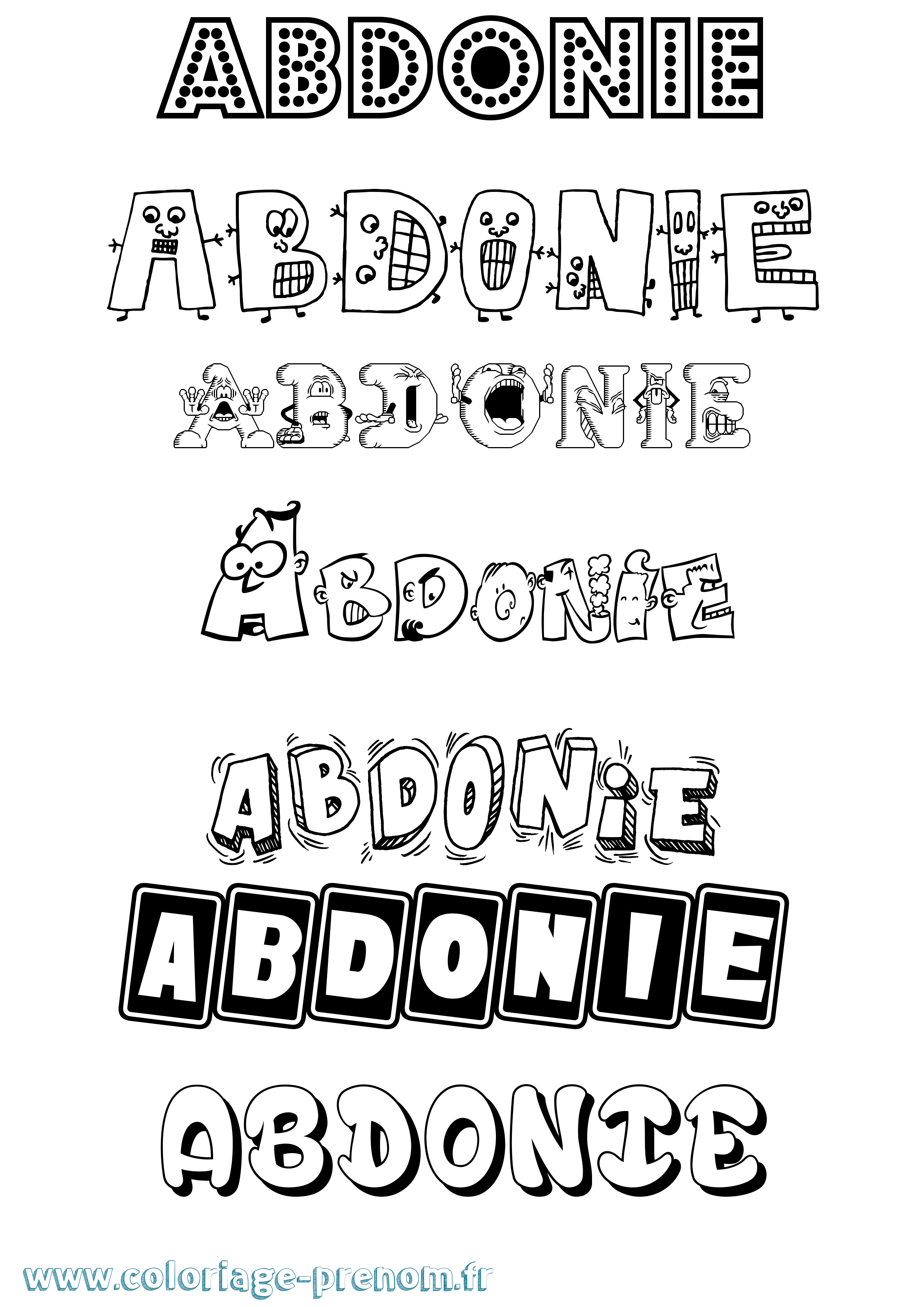 Coloriage prénom Abdonie Fun