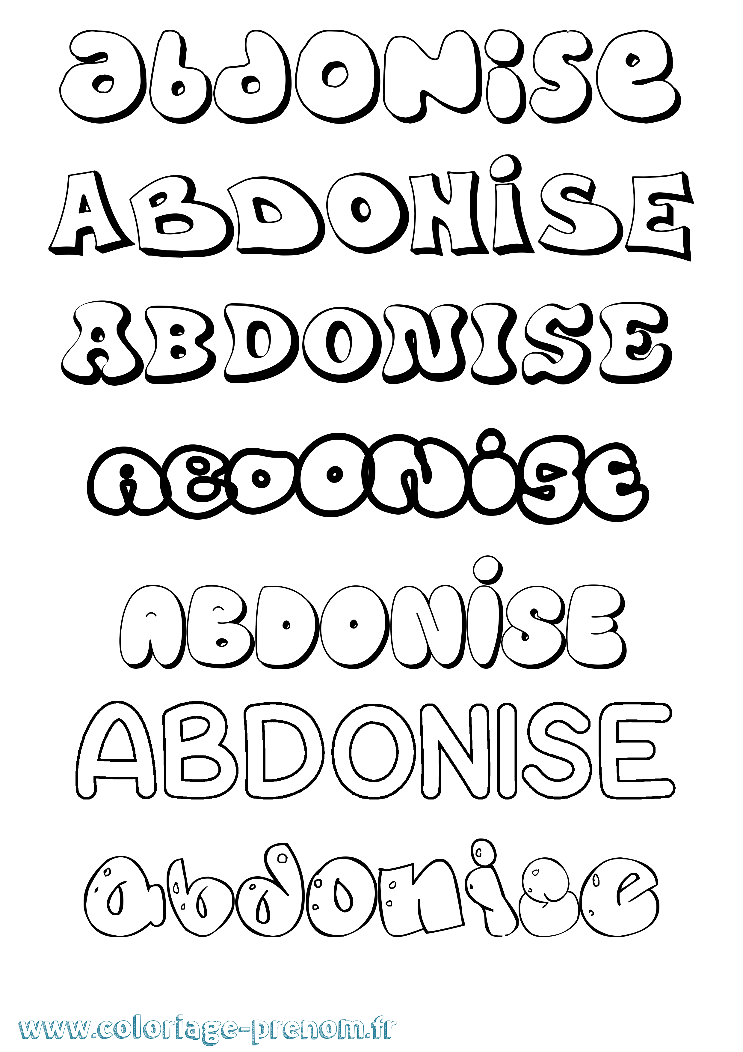 Coloriage Abdonise Bubble Coloriage prénom Abdonise Bubble