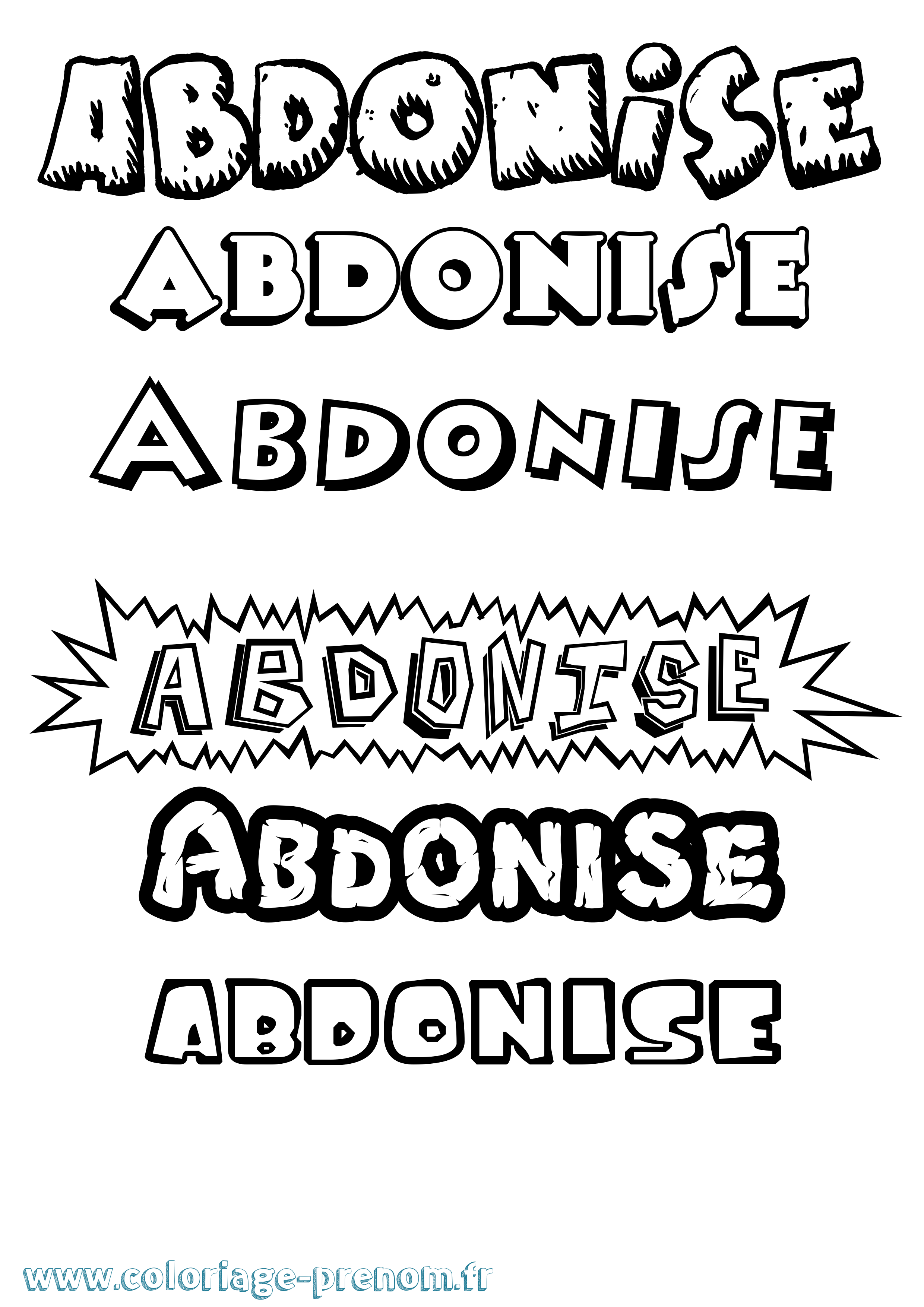 Coloriage Abdonise Dessin Animé Coloriage prénom Abdonise Dessin Animé