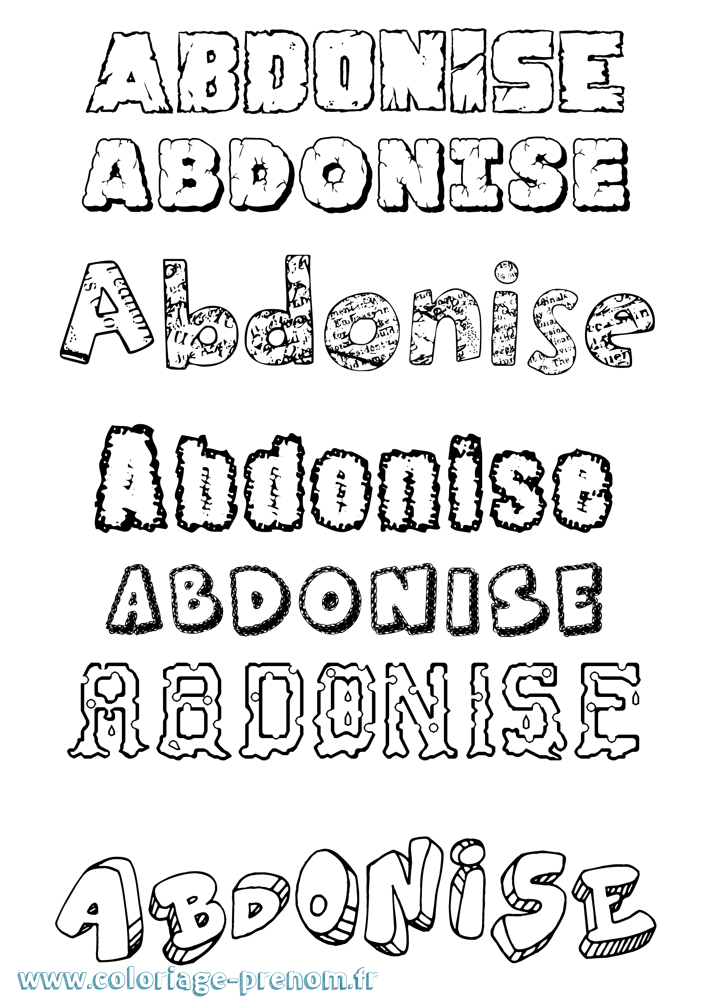 Coloriage Abdonise Destructuré Coloriage prénom Abdonise Destructuré