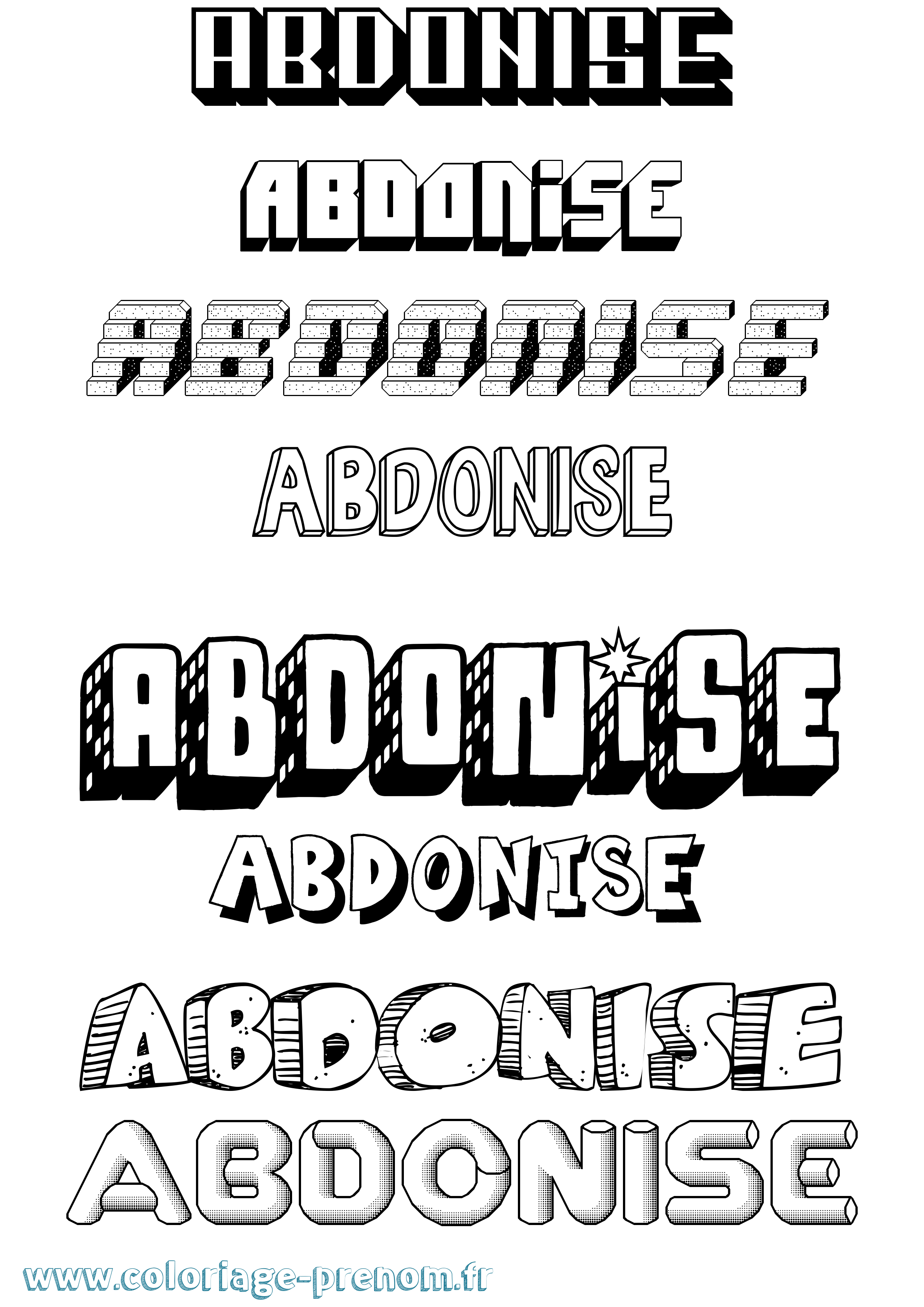 Coloriage Abdonise Effet 3D Coloriage prénom Abdonise Effet 3D