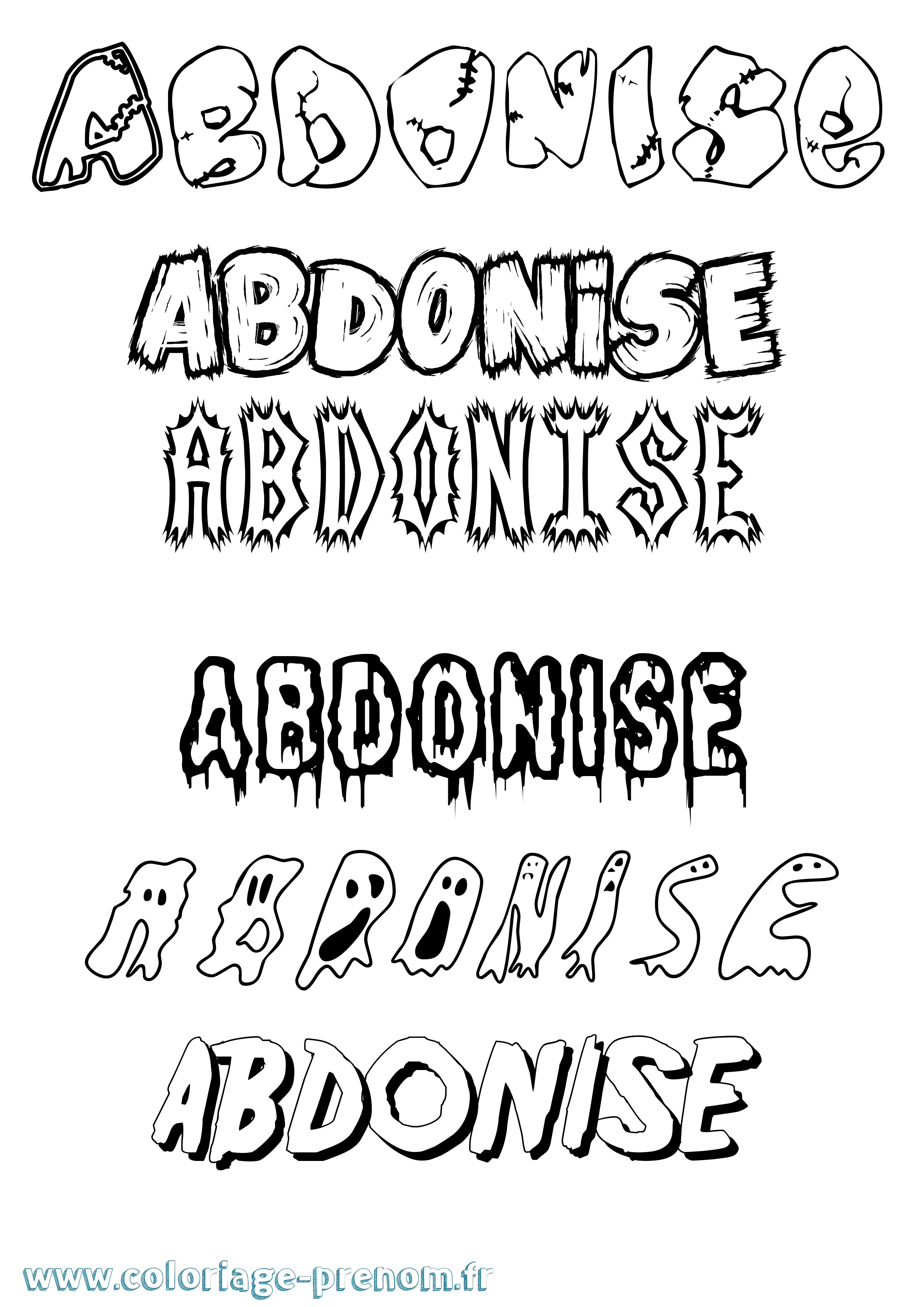 Coloriage Abdonise Frisson Coloriage prénom Abdonise Frisson