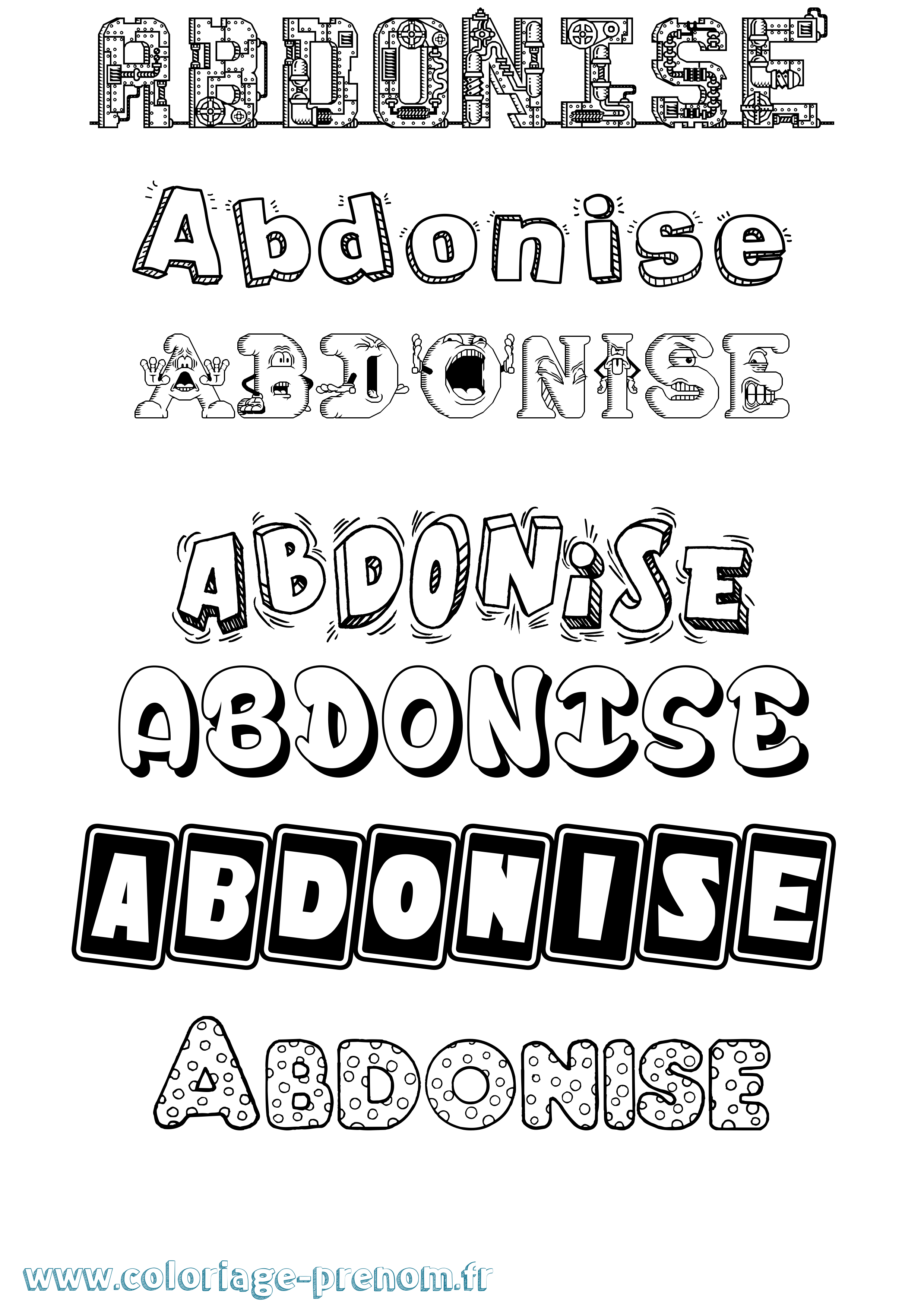 Coloriage Abdonise Fun Coloriage prénom Abdonise Fun