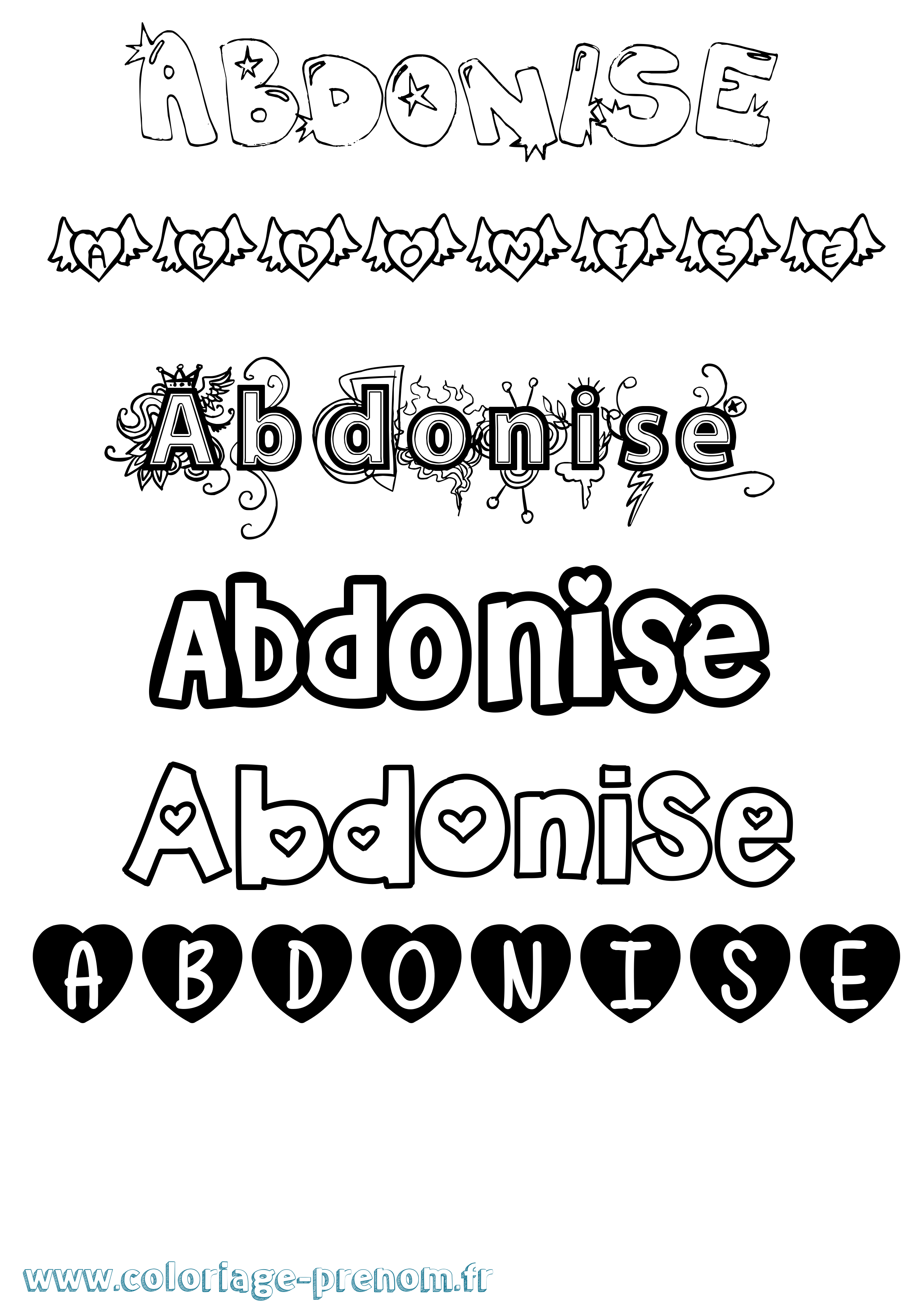 Coloriage Abdonise Girly Coloriage prénom Abdonise Girly