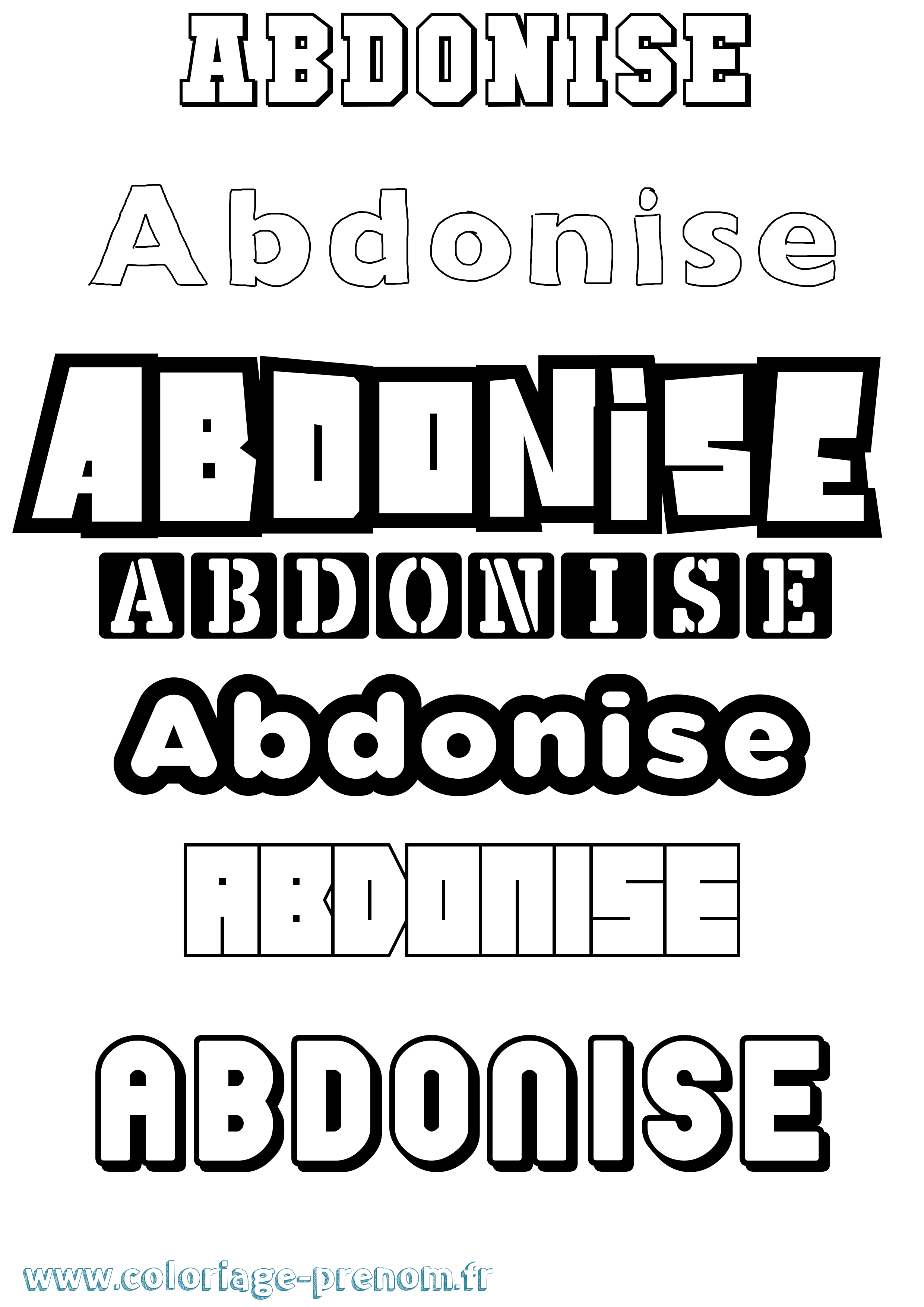 Coloriage Abdonise Simple Coloriage prénom Abdonise Simple