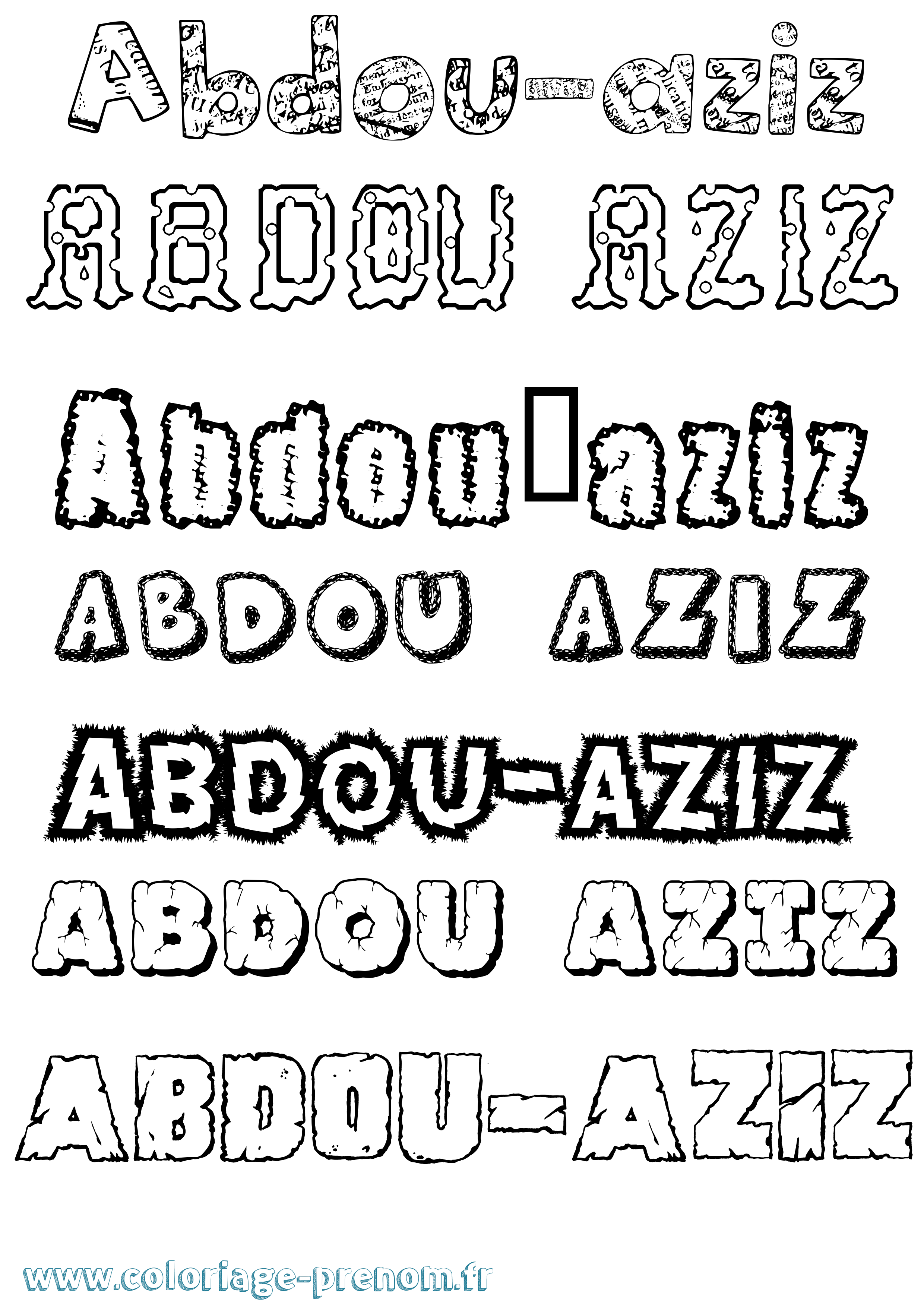 Coloriage prénom Abdou-Aziz Destructuré