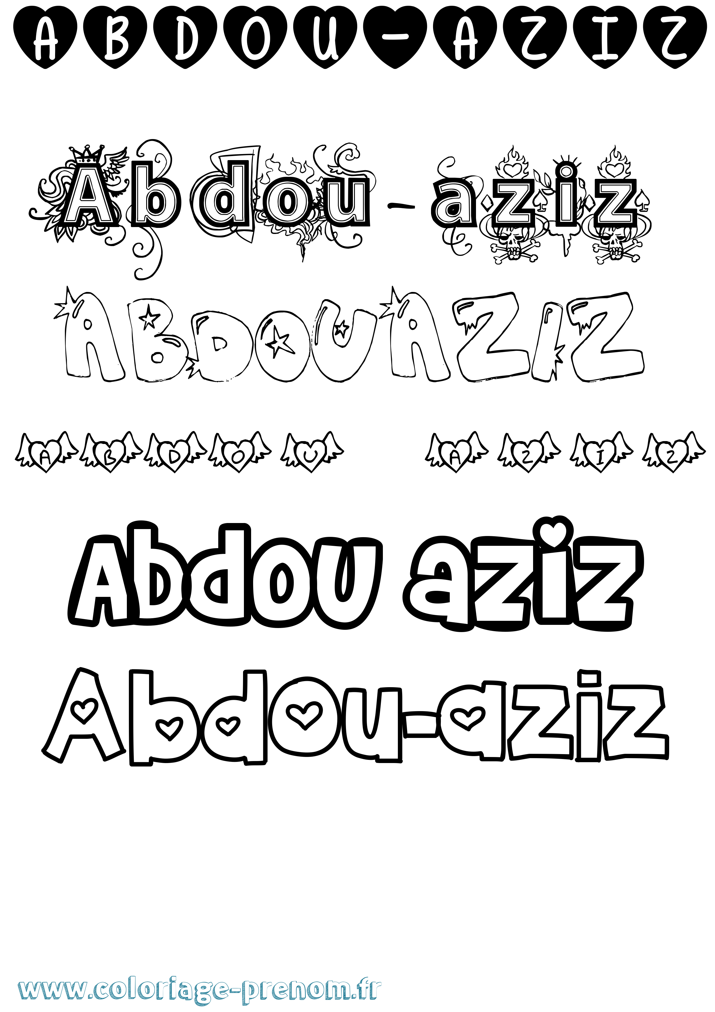 Coloriage prénom Abdou-Aziz Girly
