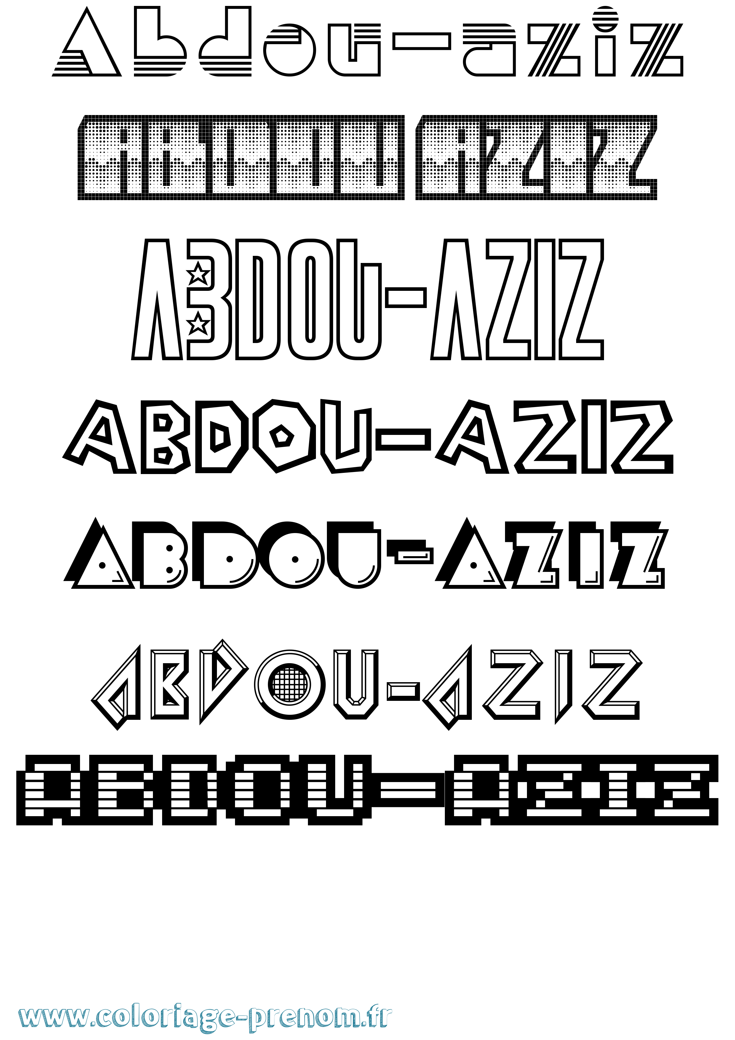 Coloriage prénom Abdou-Aziz Jeux Vidéos