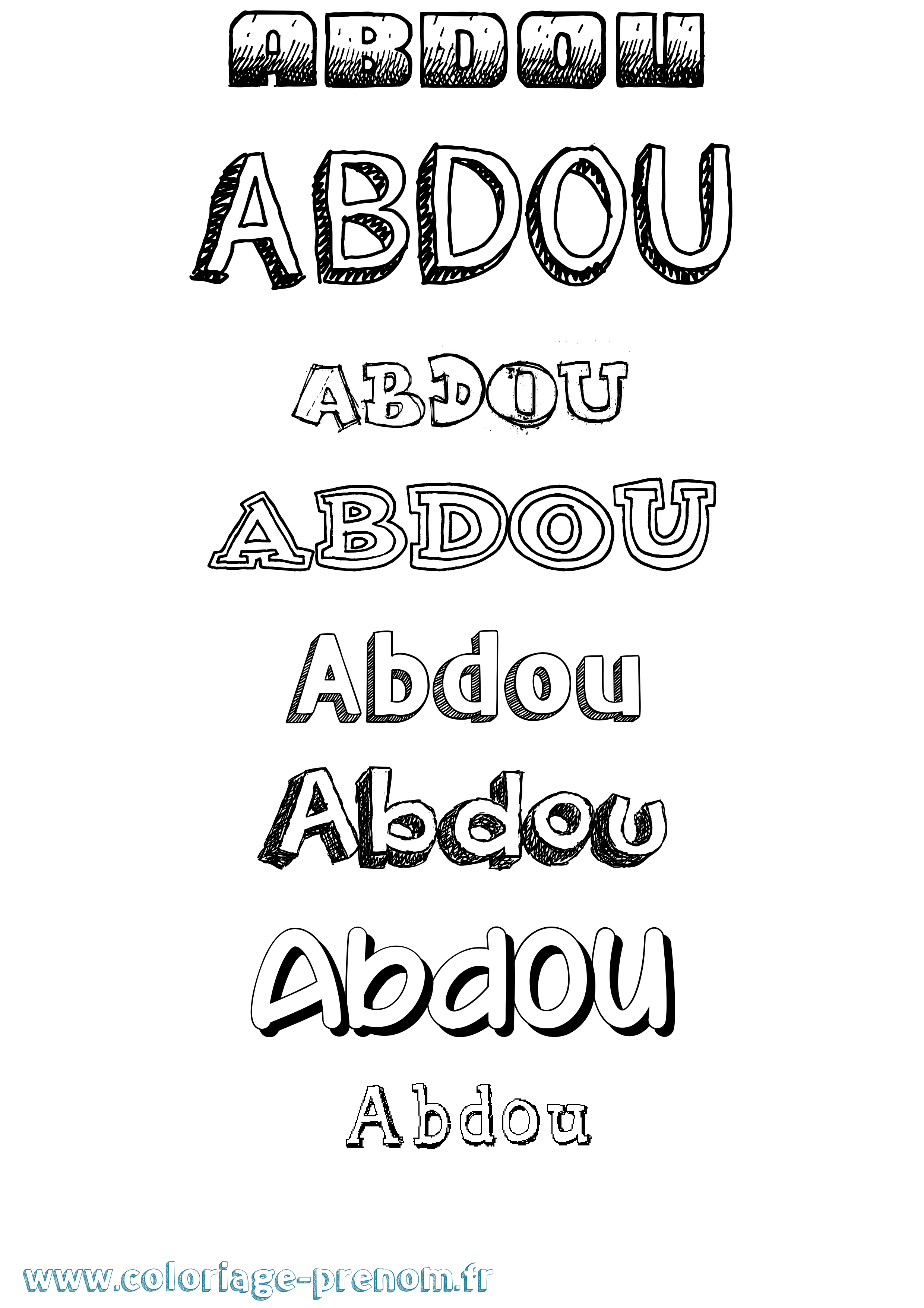 Coloriage prénom Abdou Dessiné