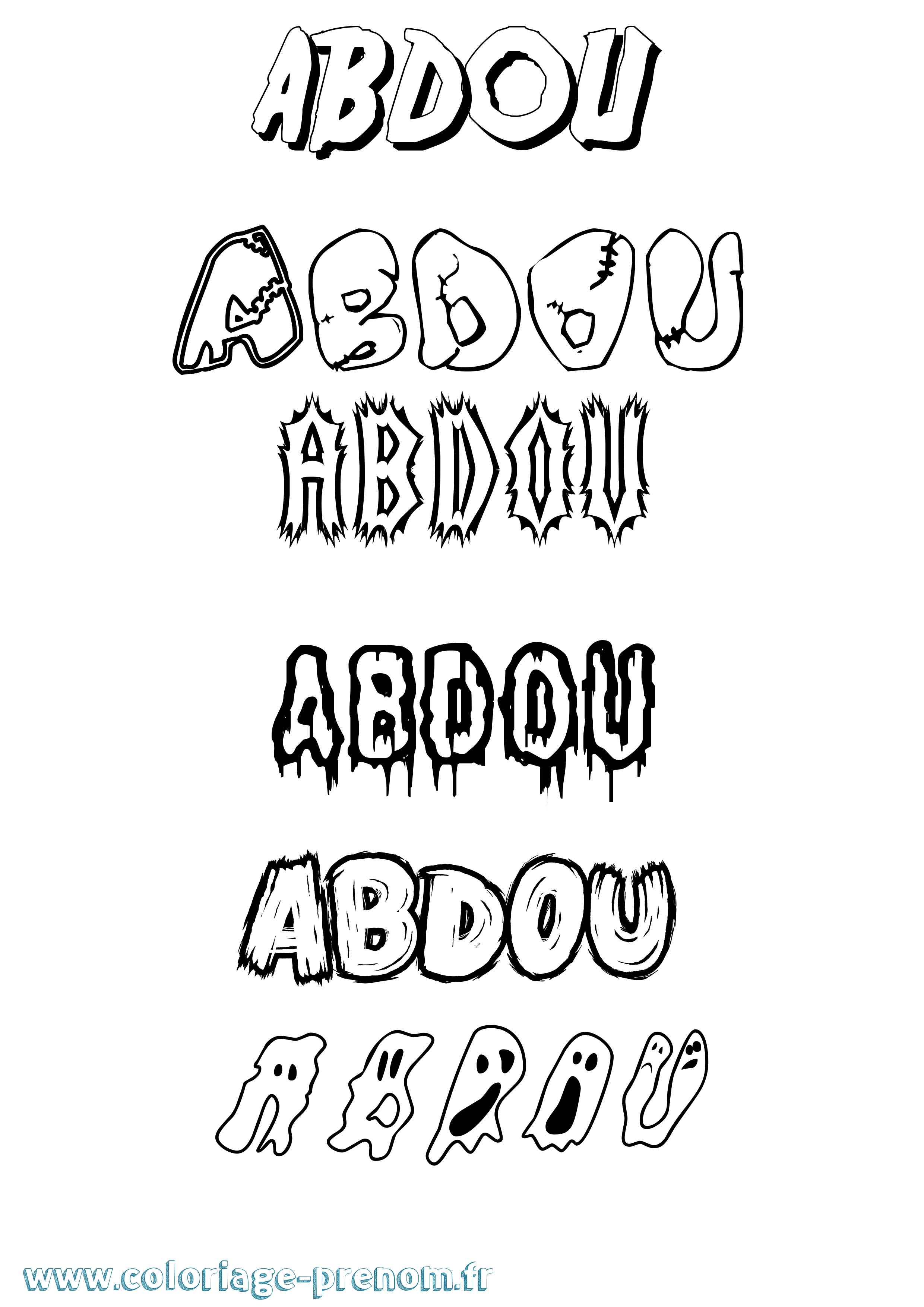 Coloriage prénom Abdou Frisson