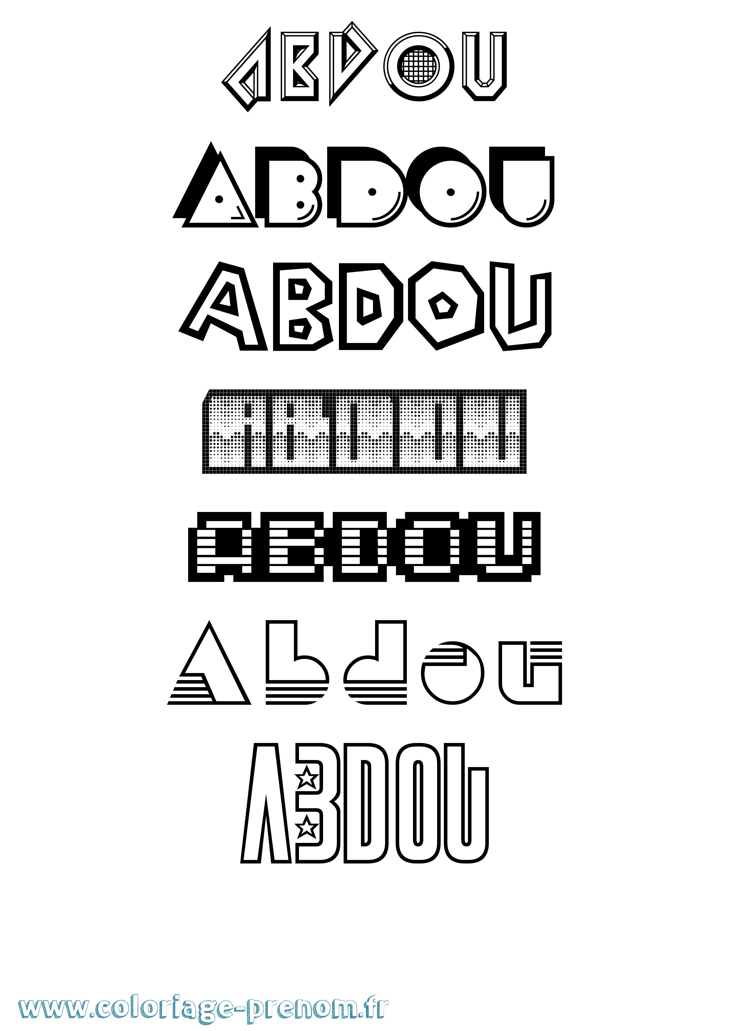 Coloriage prénom Abdou Jeux Vidéos