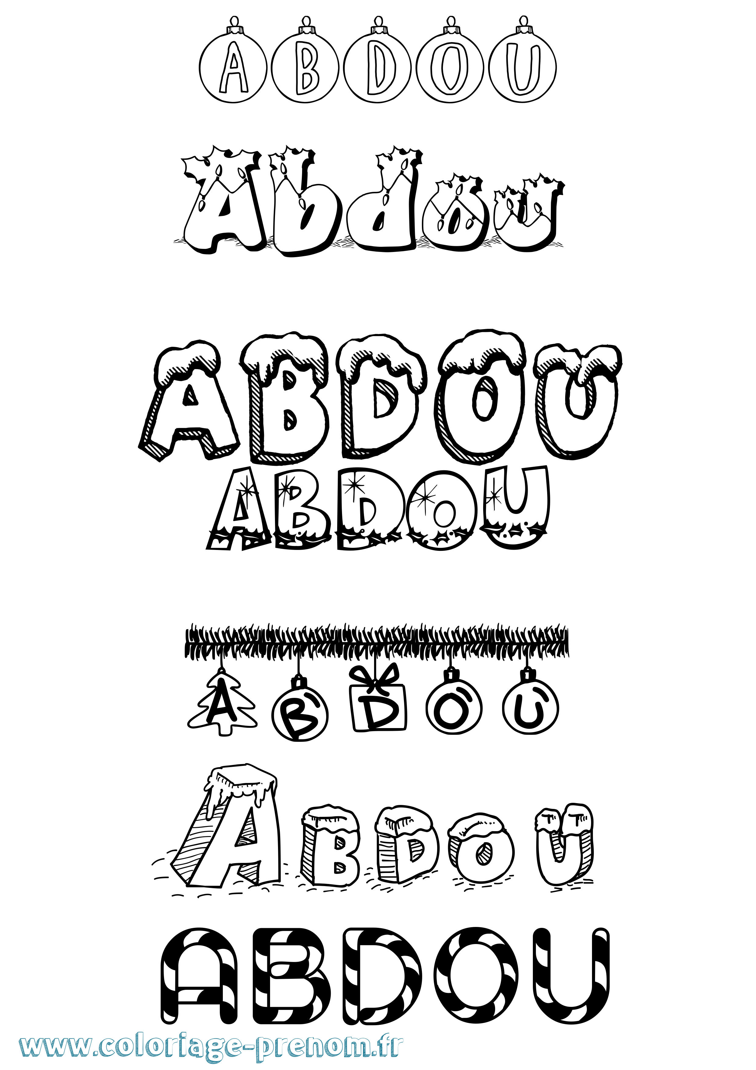 Coloriage prénom Abdou