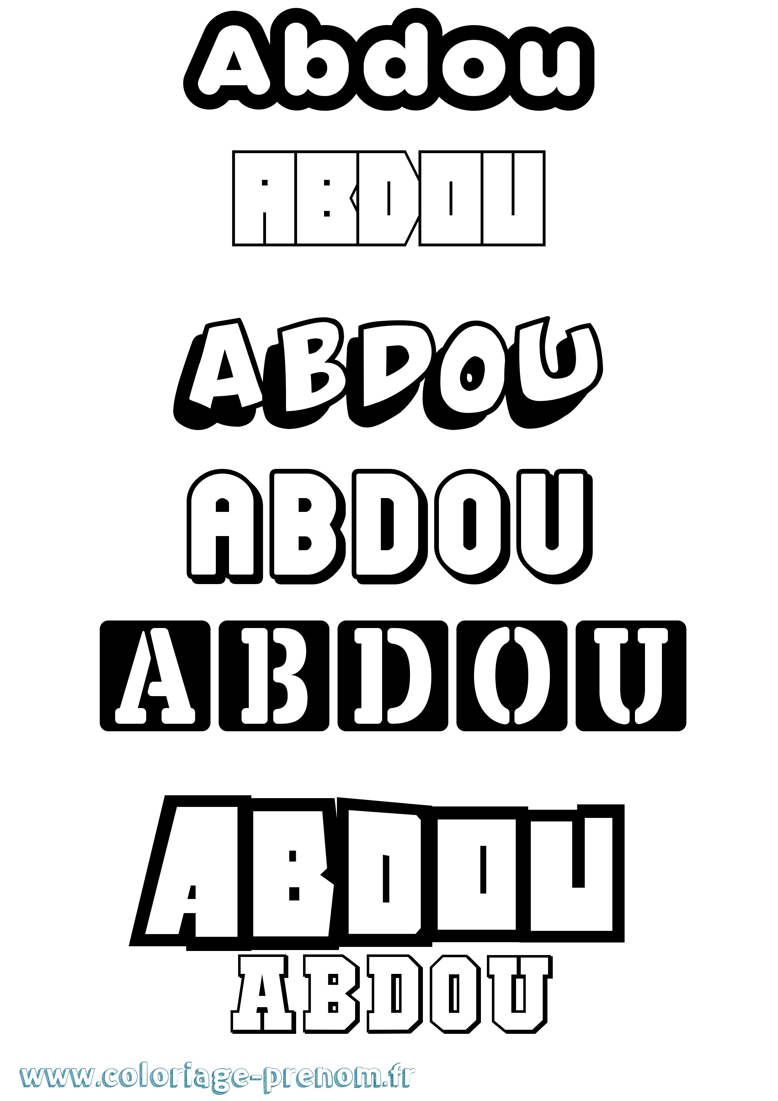 Coloriage prénom Abdou Simple