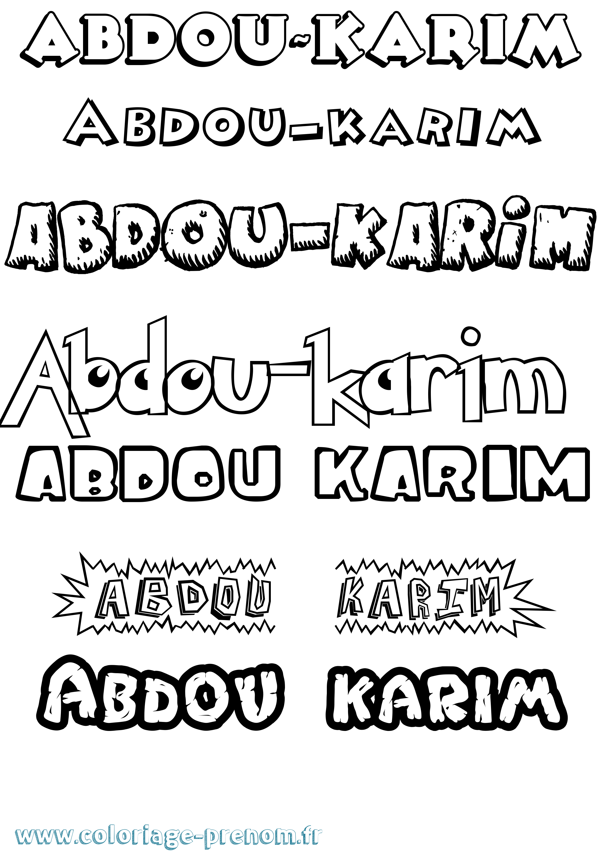 Coloriage prénom Abdou-Karim Dessin Animé