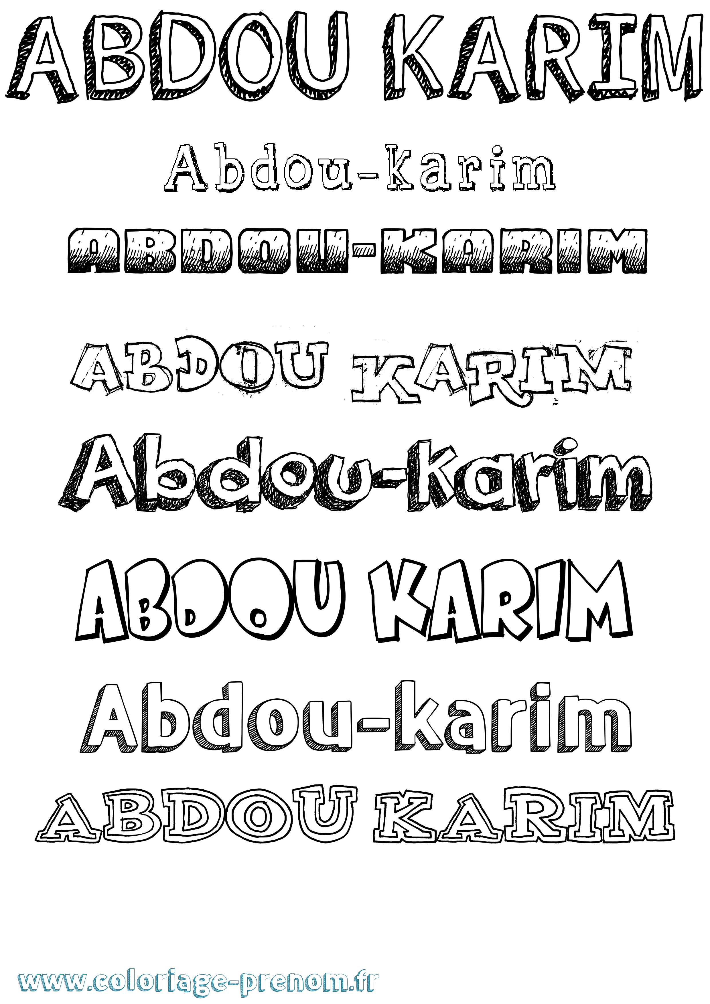 Coloriage prénom Abdou-Karim Dessiné