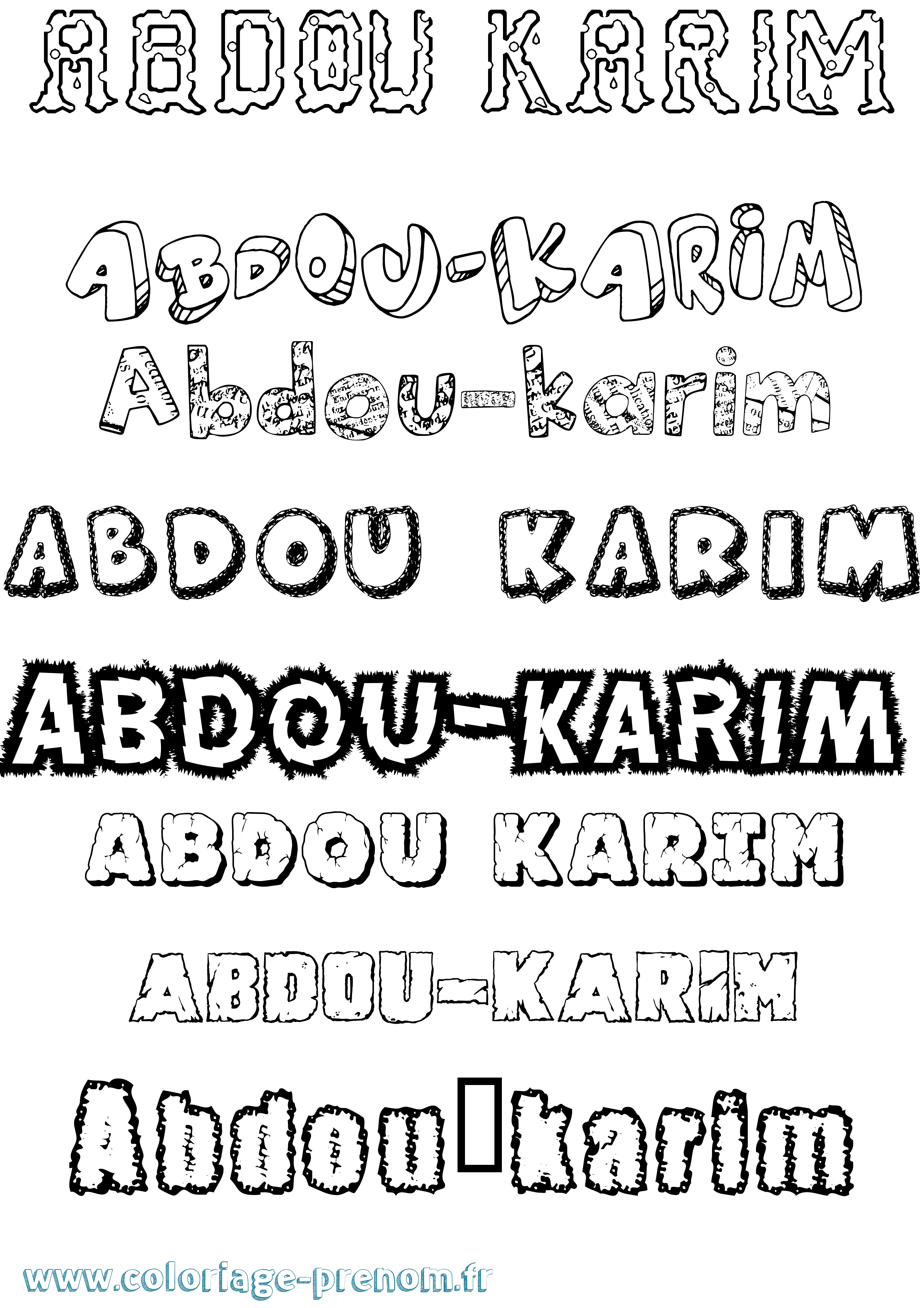 Coloriage prénom Abdou-Karim Destructuré