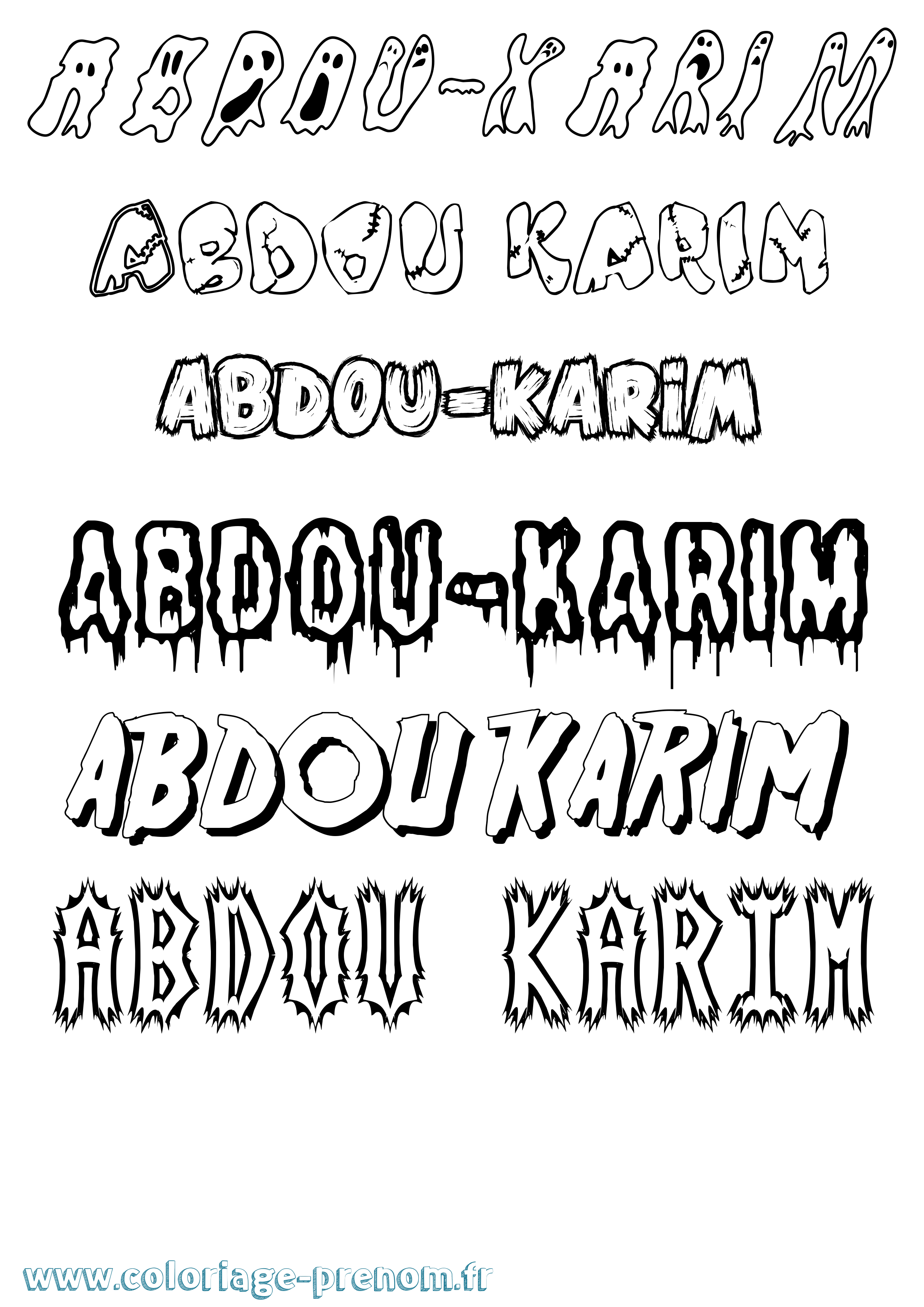 Coloriage prénom Abdou-Karim Frisson