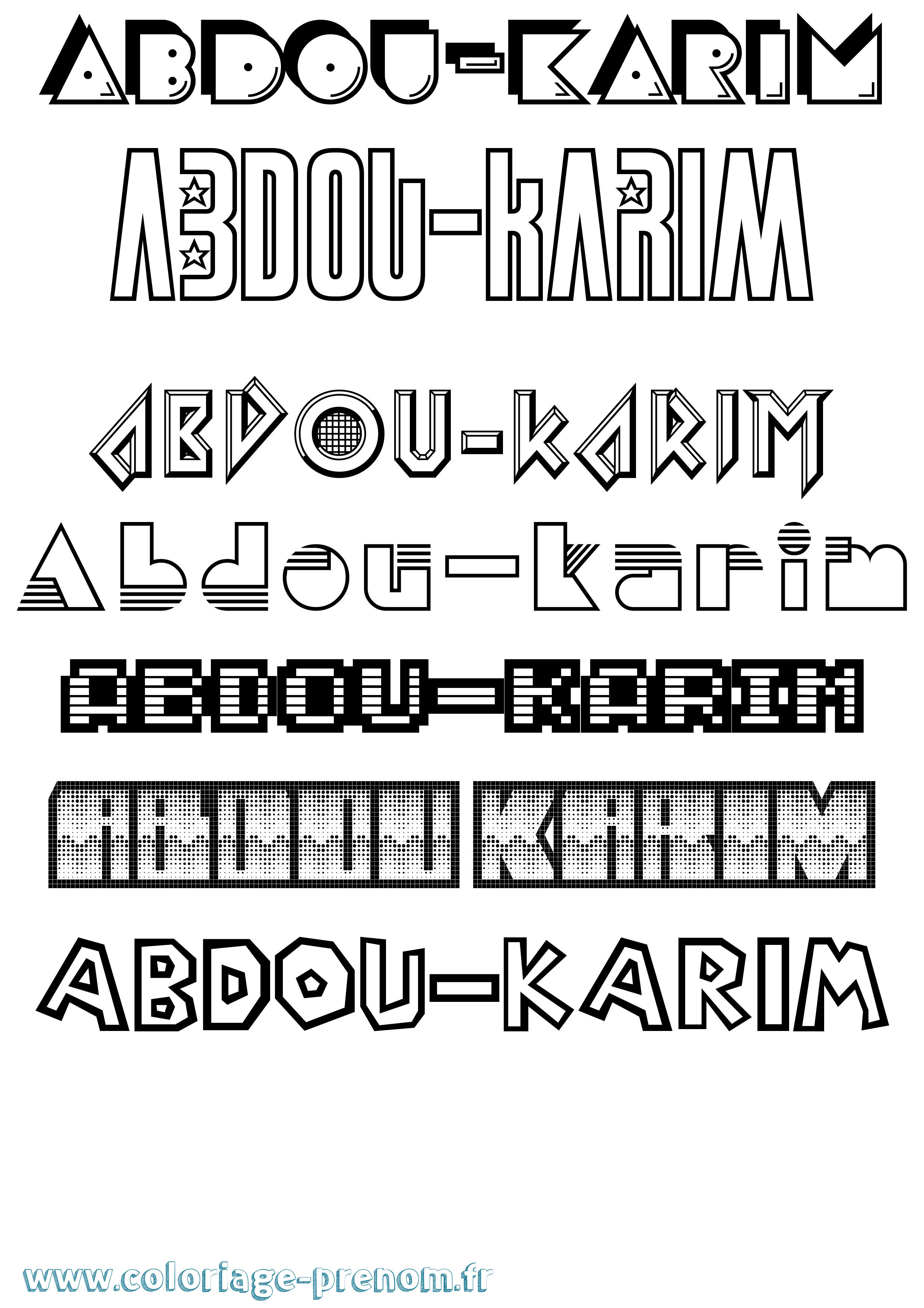 Coloriage prénom Abdou-Karim Jeux Vidéos