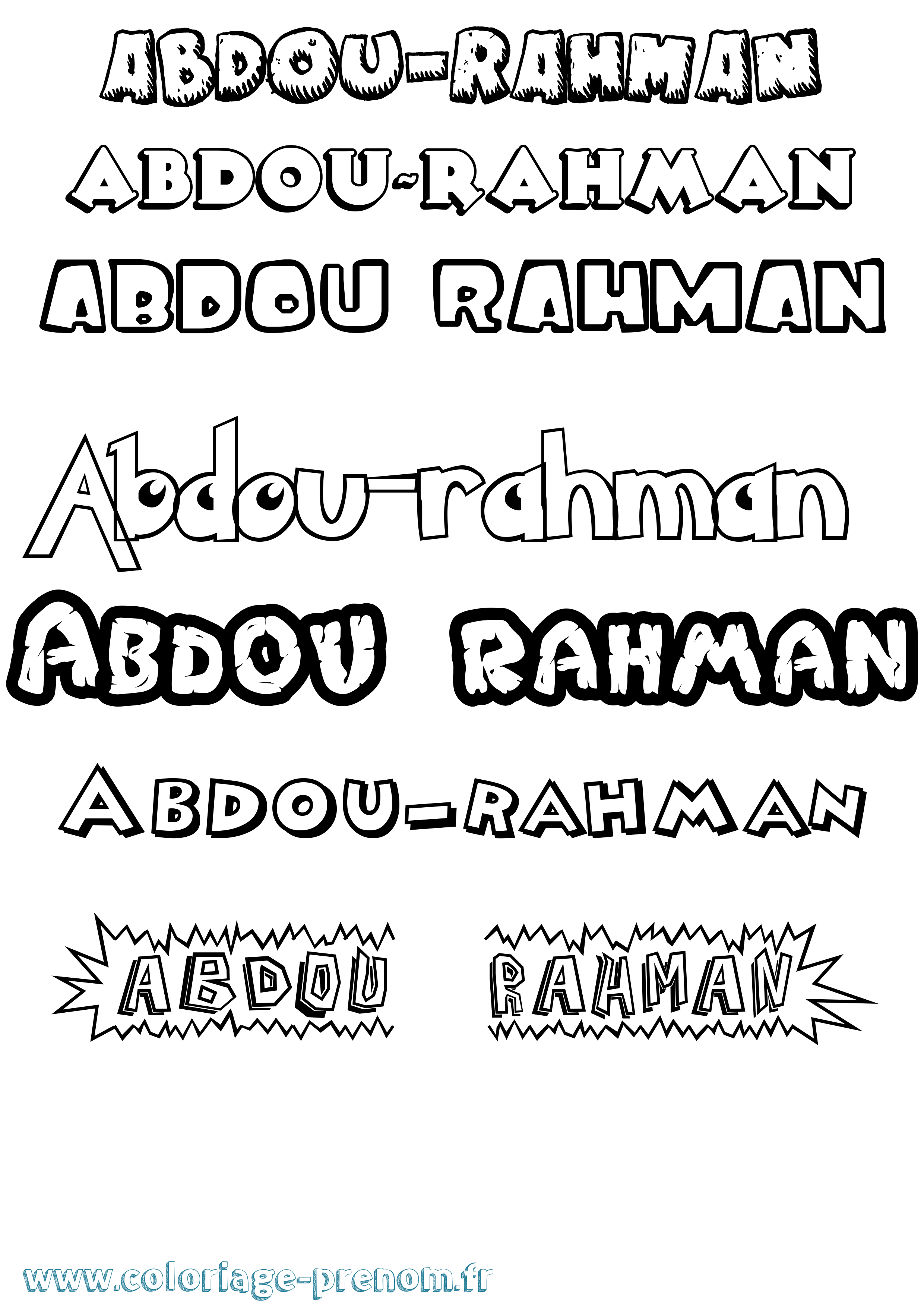 Coloriage prénom Abdou-Rahman Dessin Animé