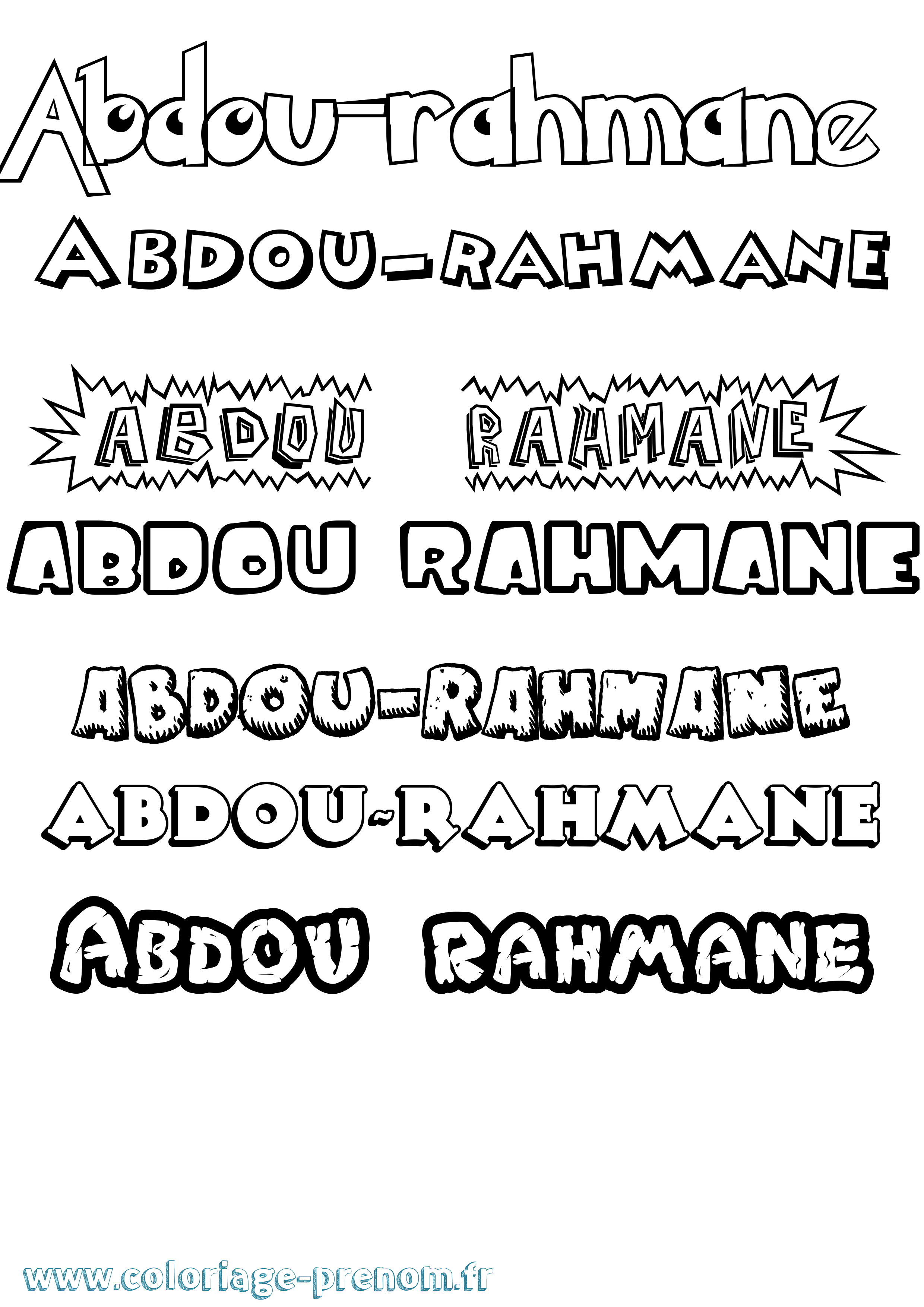 Coloriage prénom Abdou-Rahmane Dessin Animé