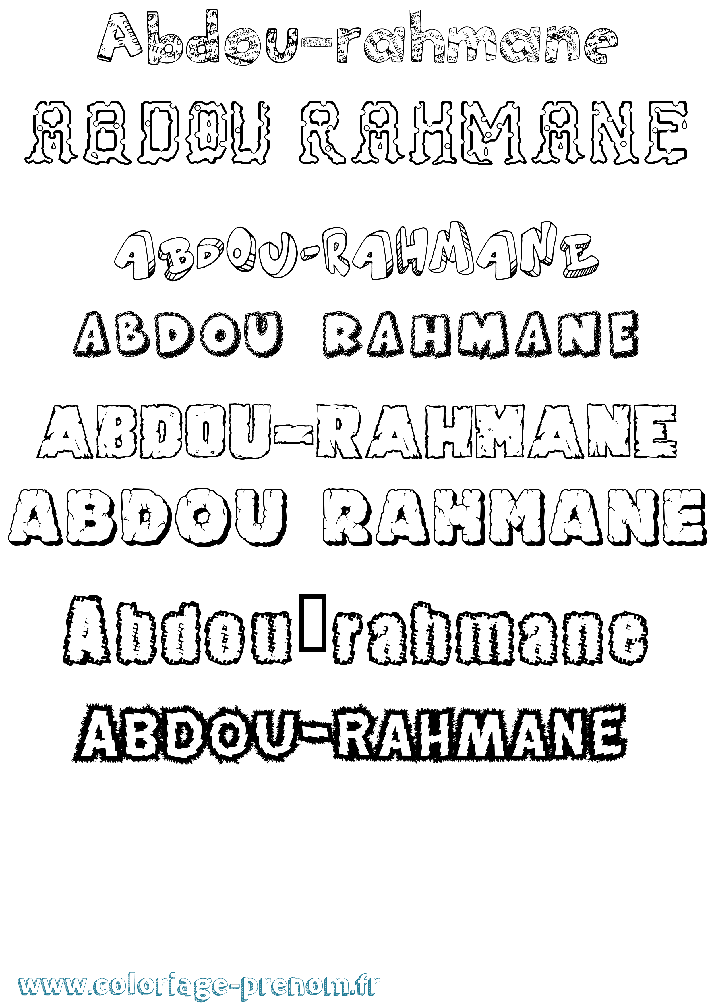 Coloriage prénom Abdou-Rahmane Destructuré