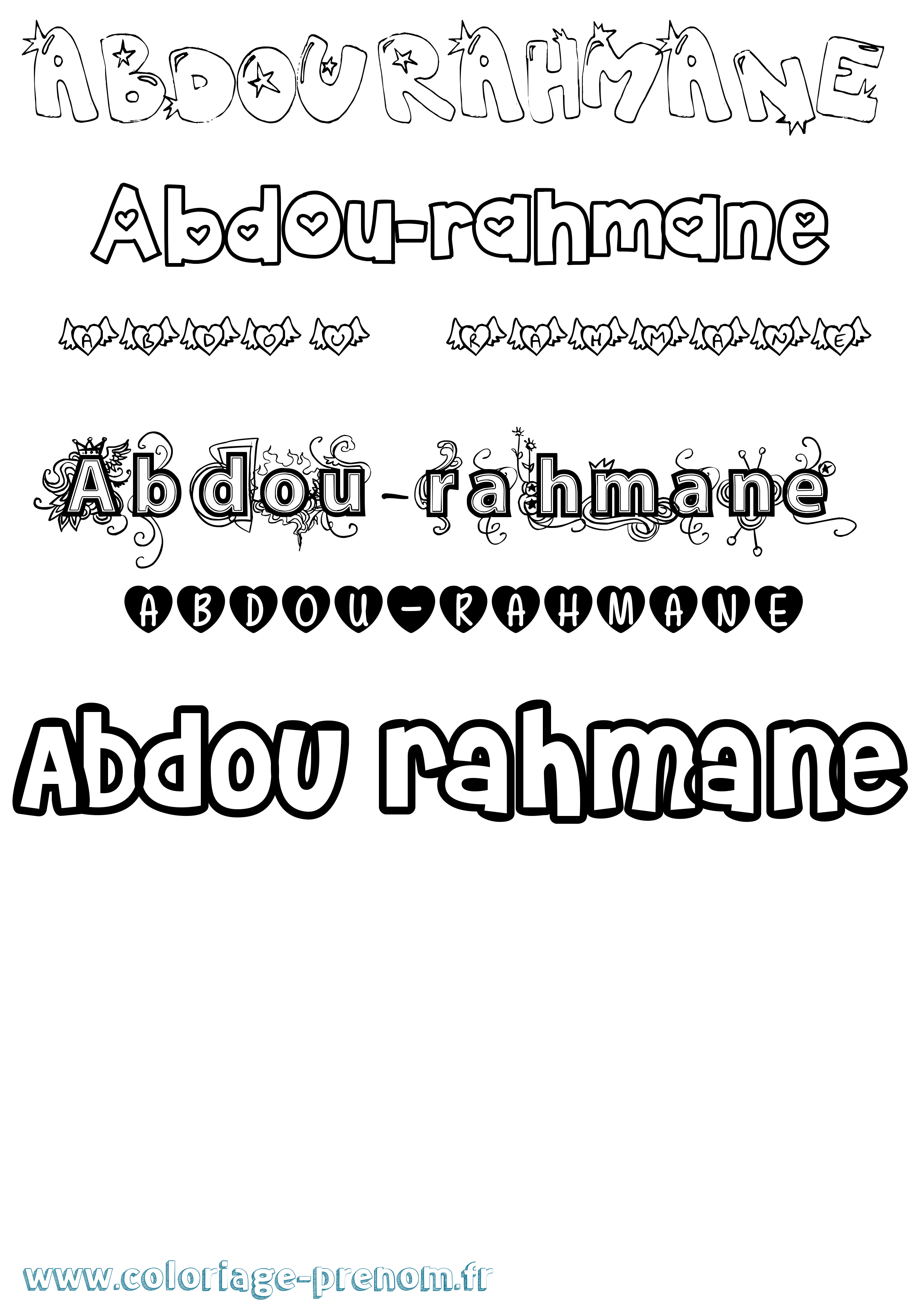 Coloriage prénom Abdou-Rahmane Girly