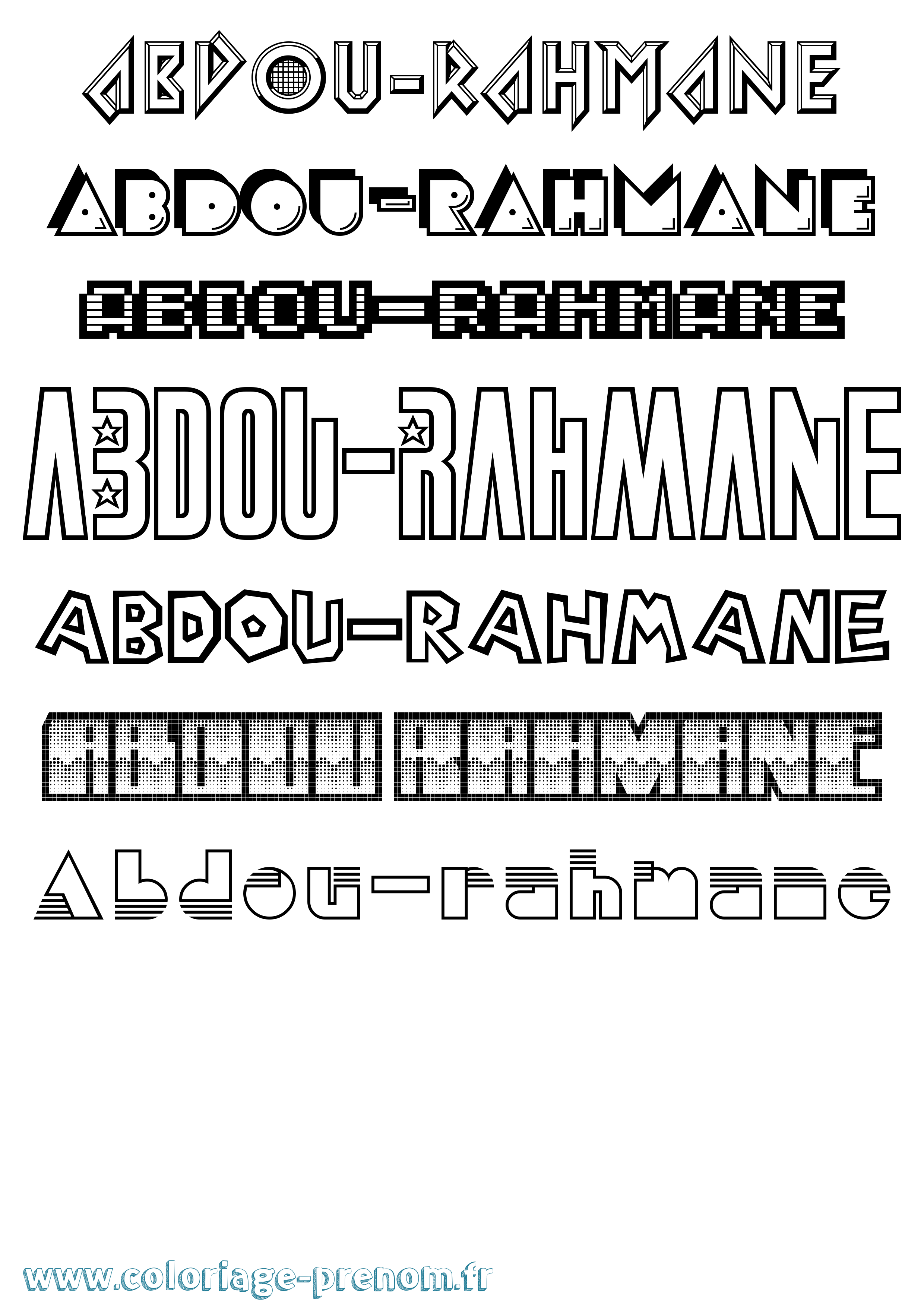 Coloriage prénom Abdou-Rahmane Jeux Vidéos