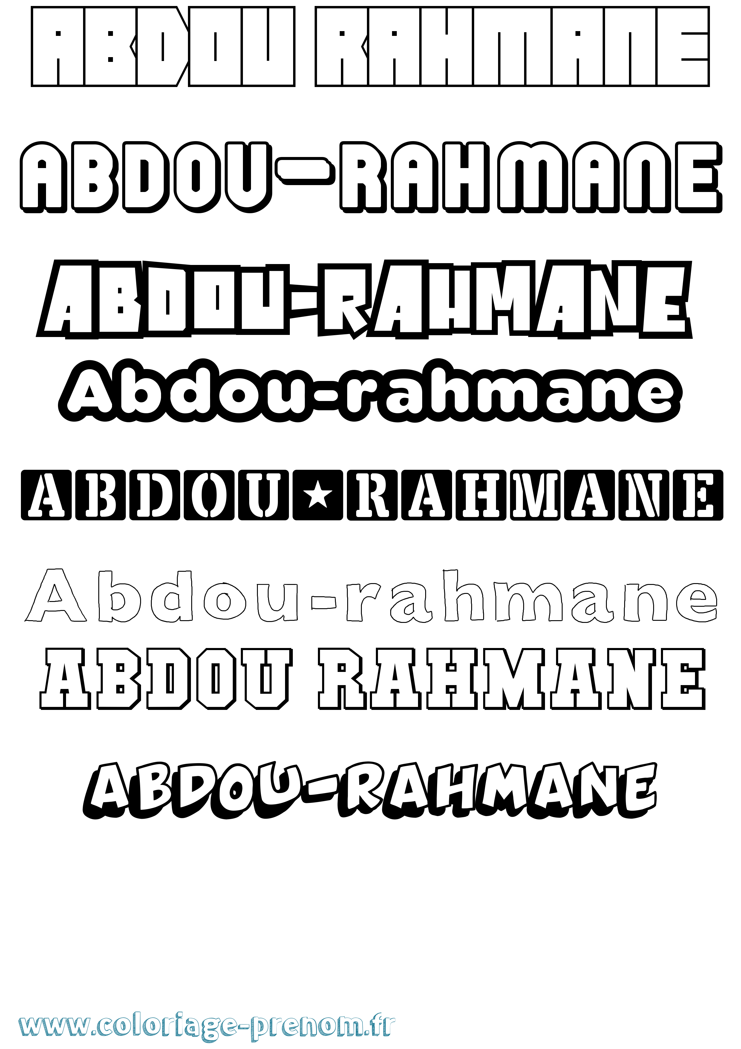 Coloriage prénom Abdou-Rahmane Simple