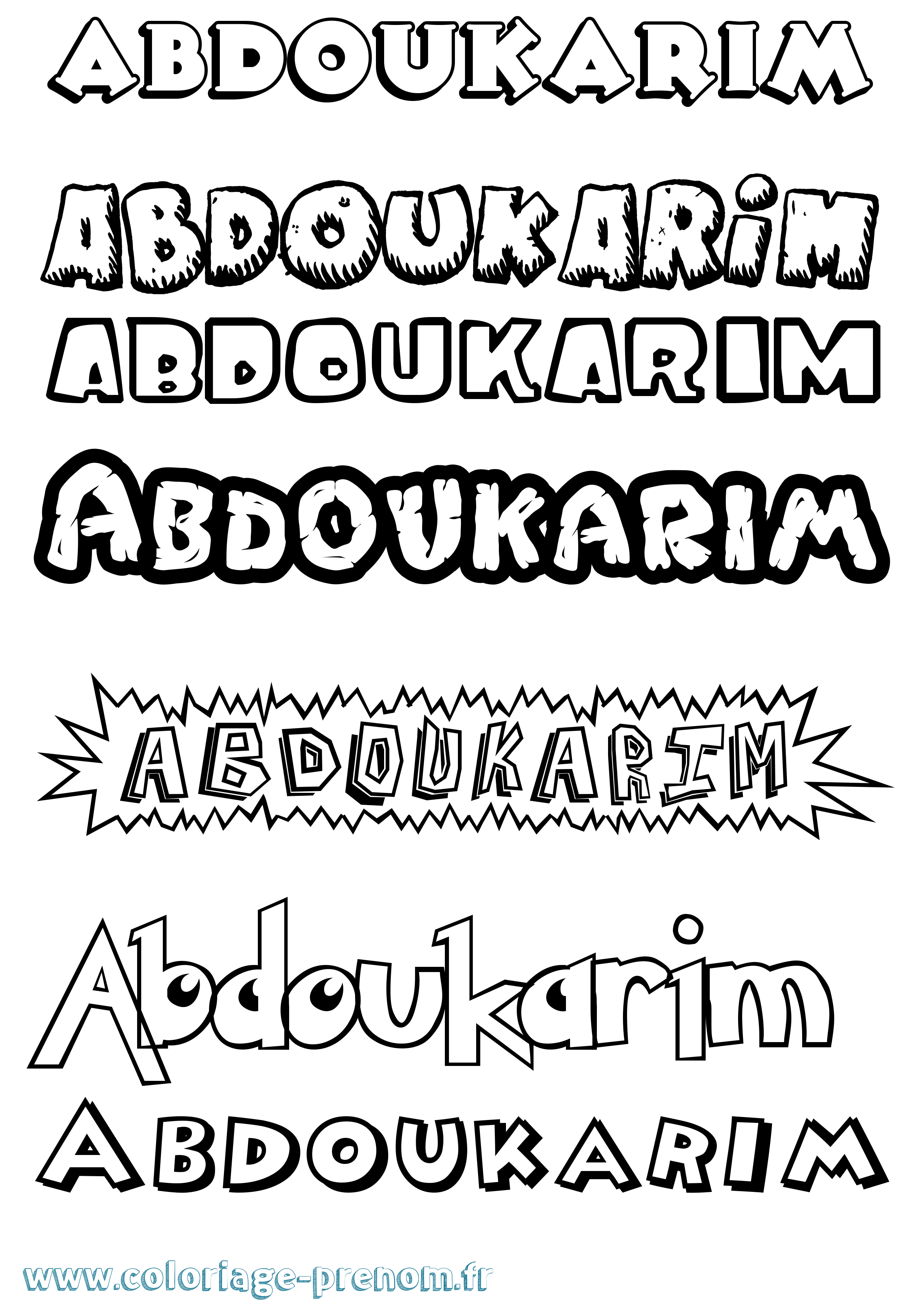 Coloriage prénom Abdoukarim Dessin Animé