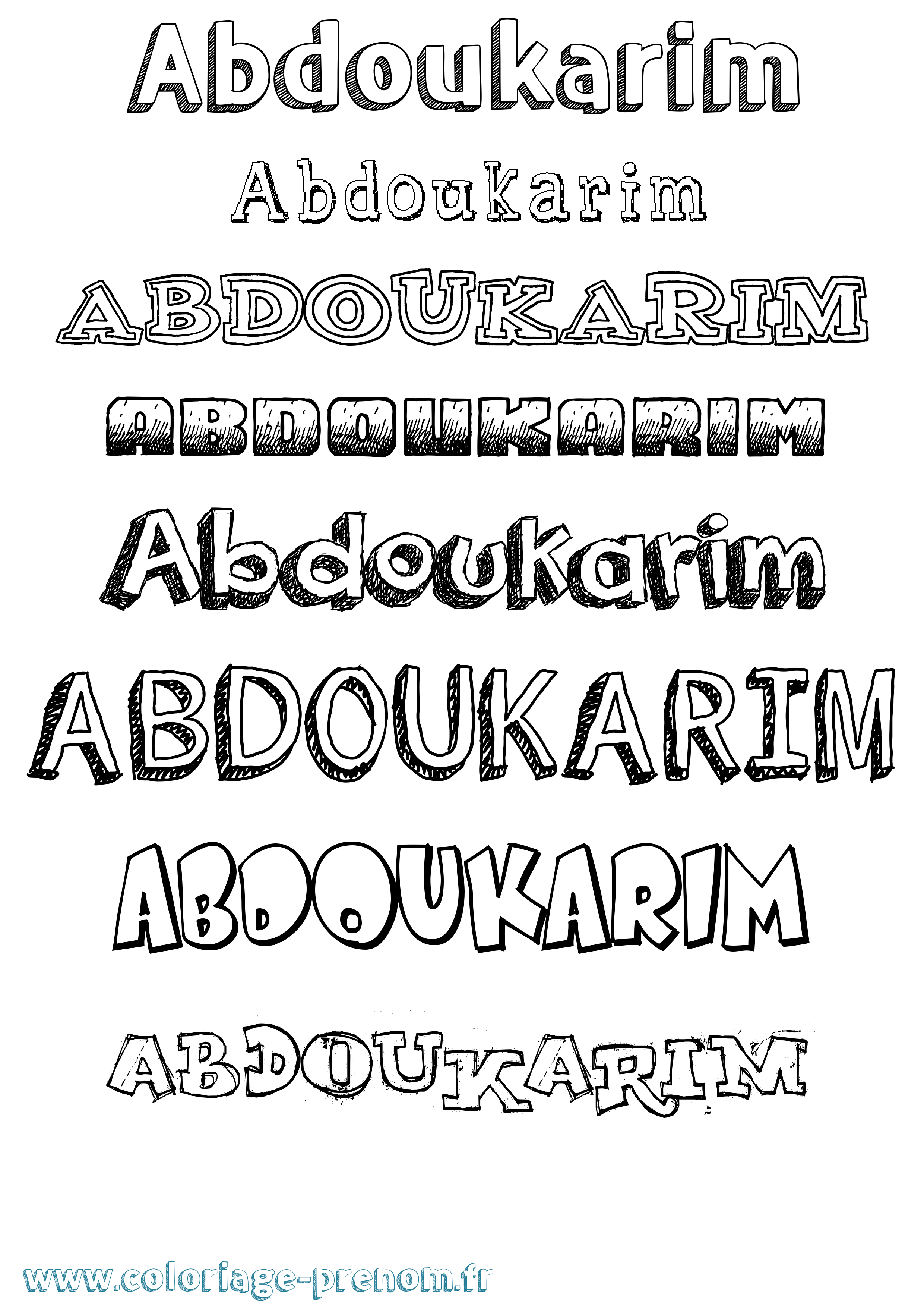 Coloriage prénom Abdoukarim Dessiné