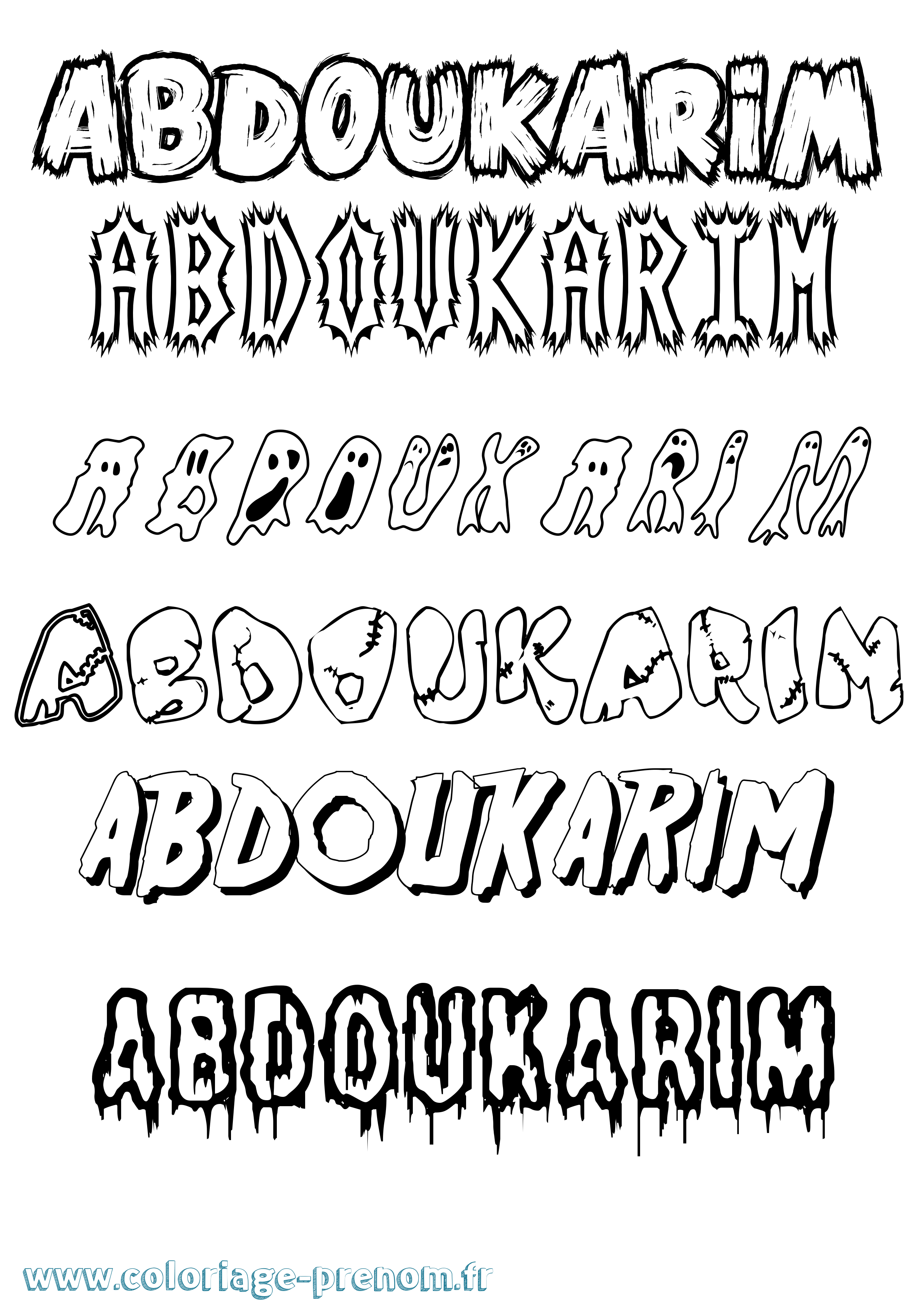 Coloriage prénom Abdoukarim Frisson
