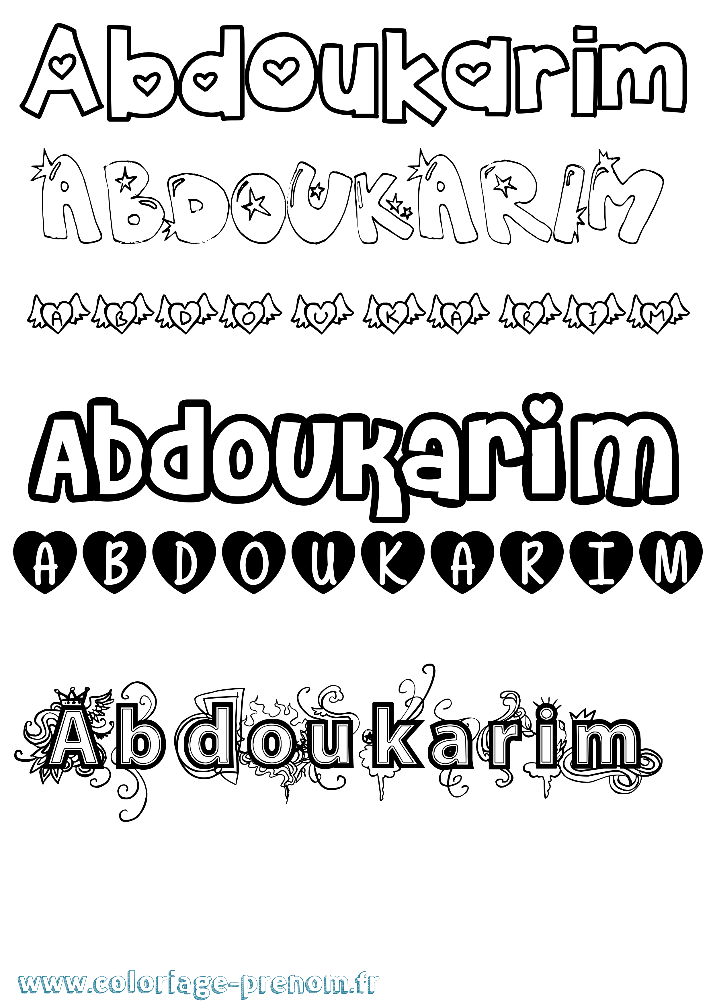 Coloriage prénom Abdoukarim Girly