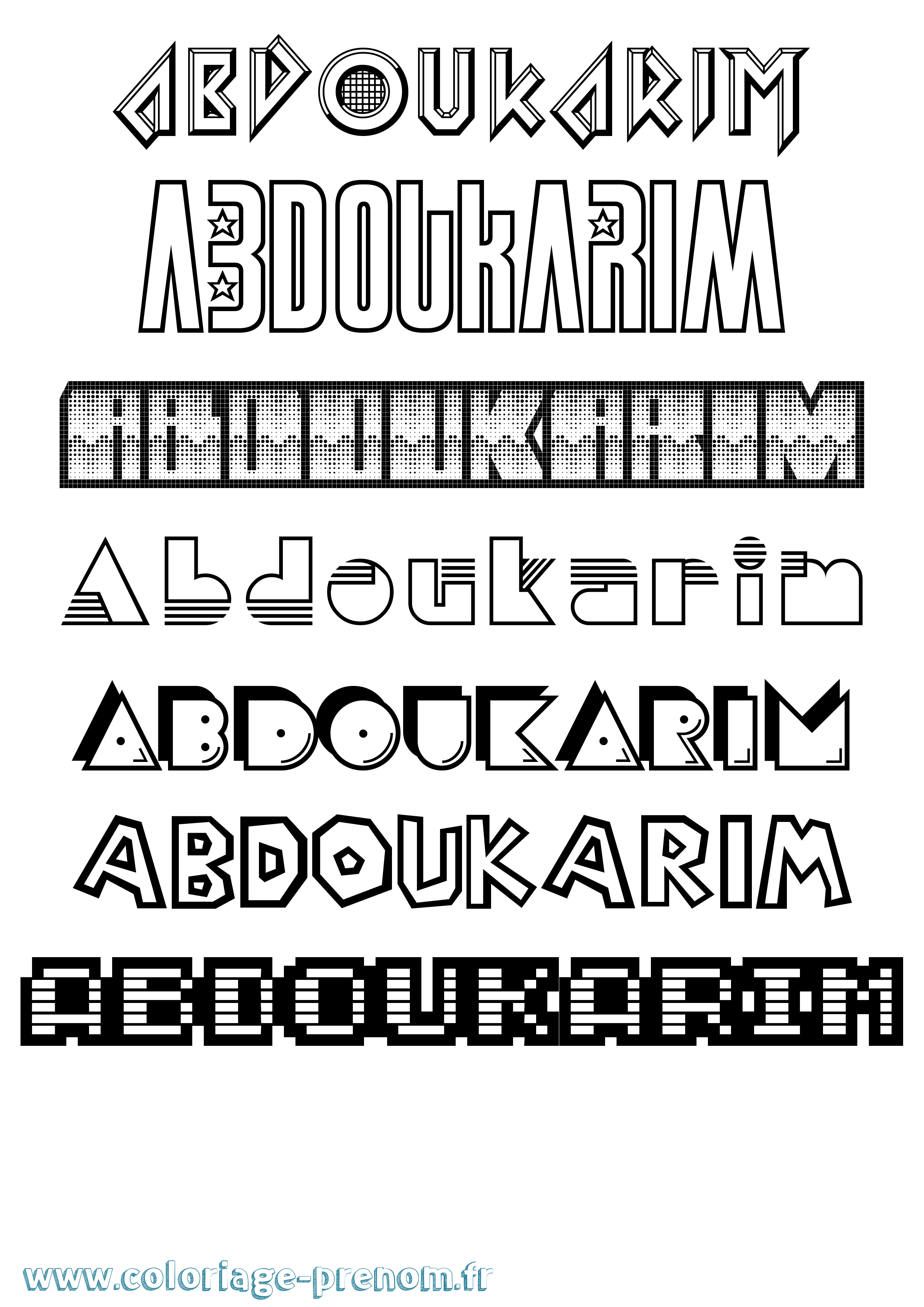 Coloriage prénom Abdoukarim Jeux Vidéos