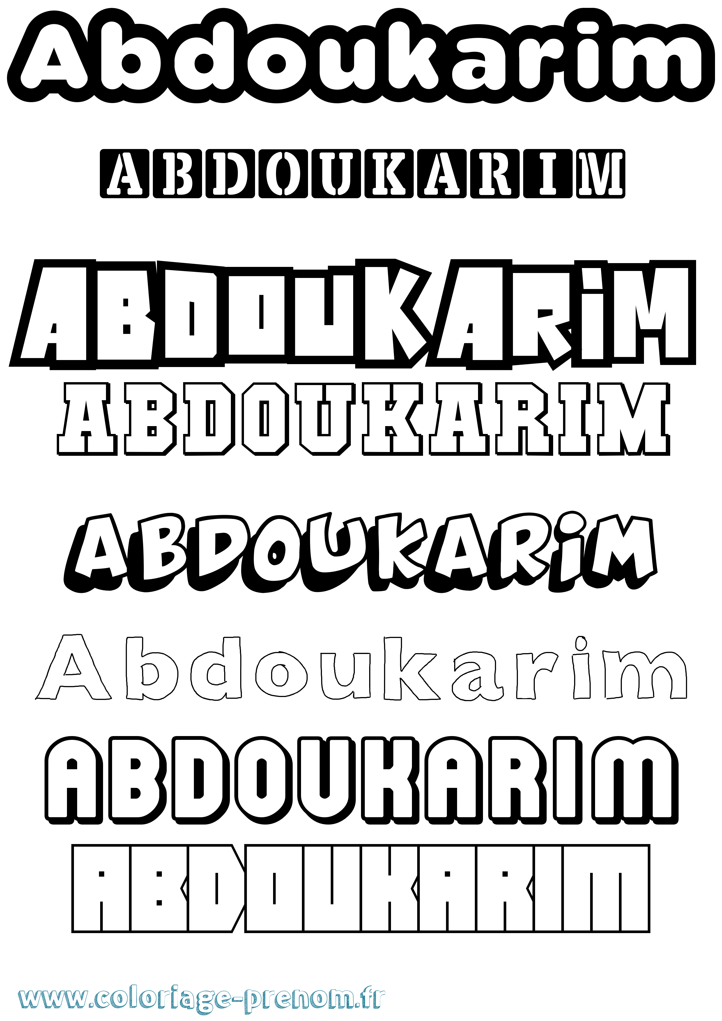 Coloriage prénom Abdoukarim Simple