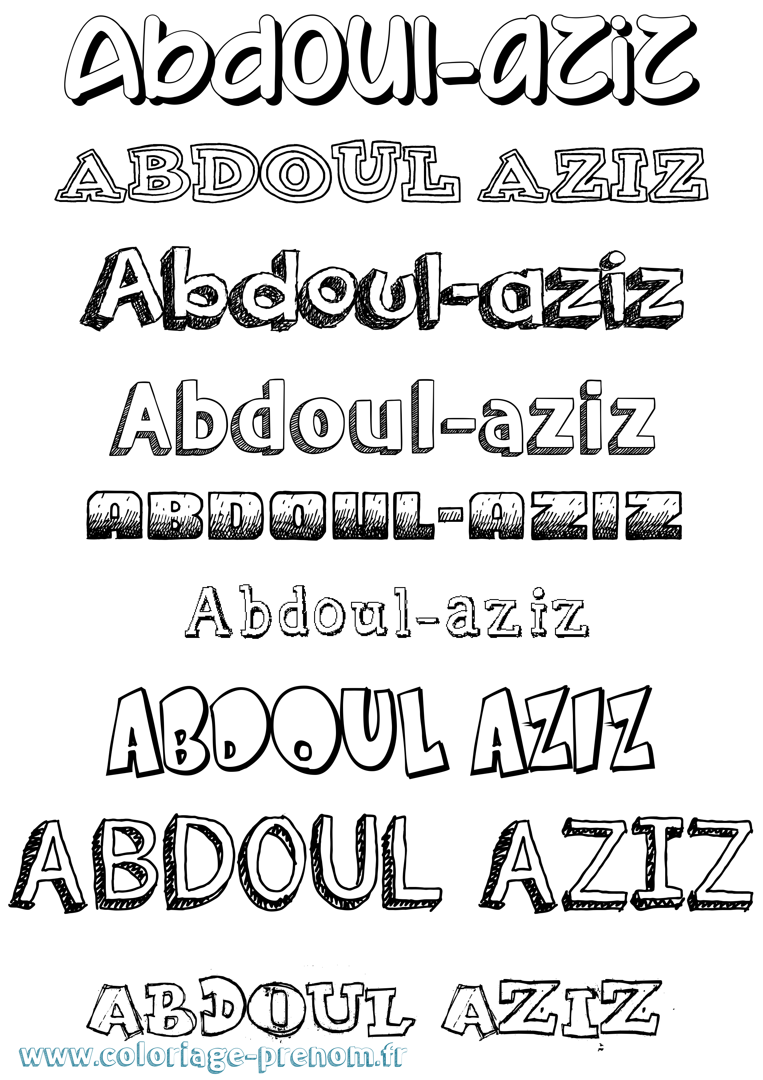 Coloriage prénom Abdoul-Aziz Dessiné