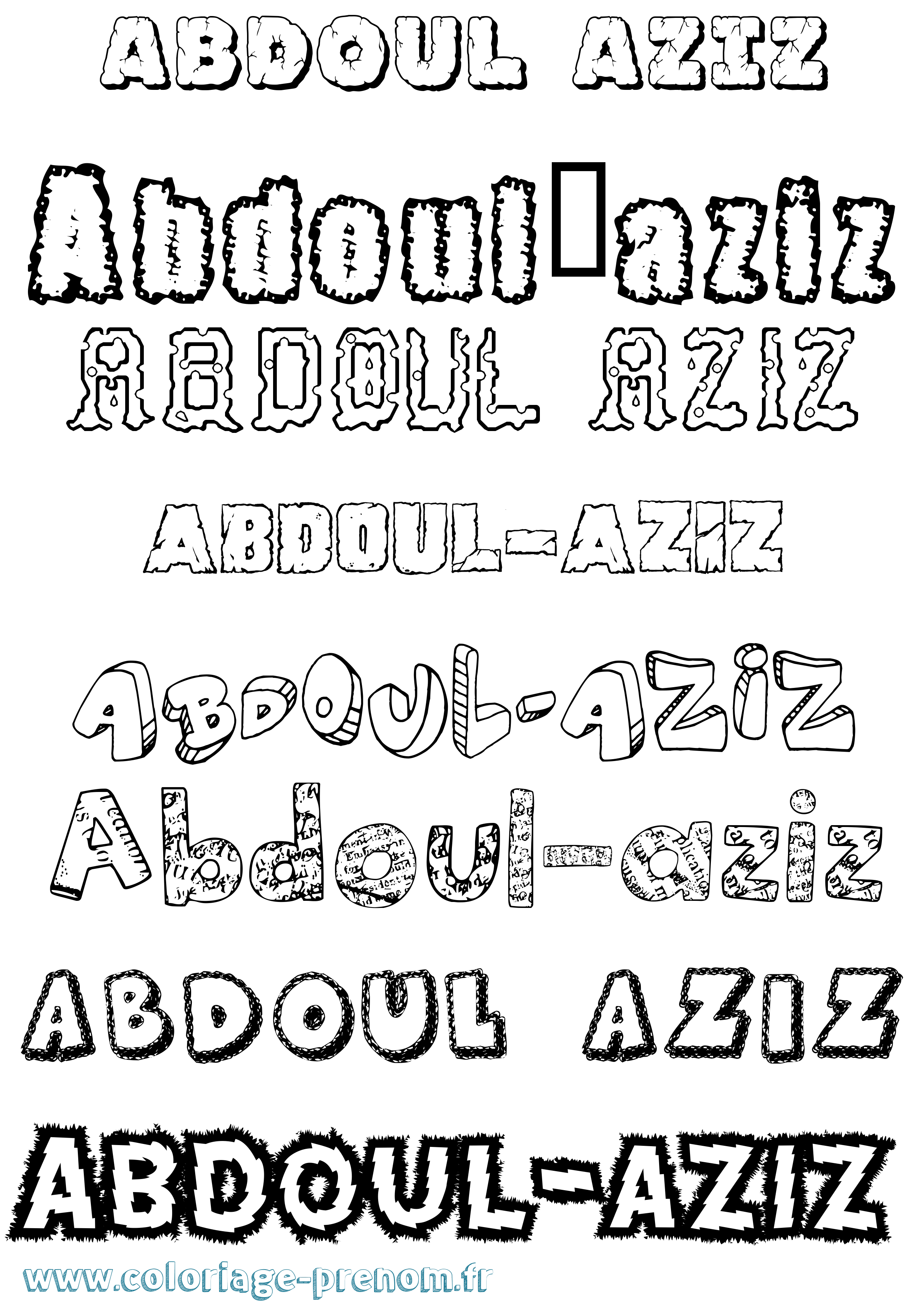 Coloriage prénom Abdoul-Aziz Destructuré