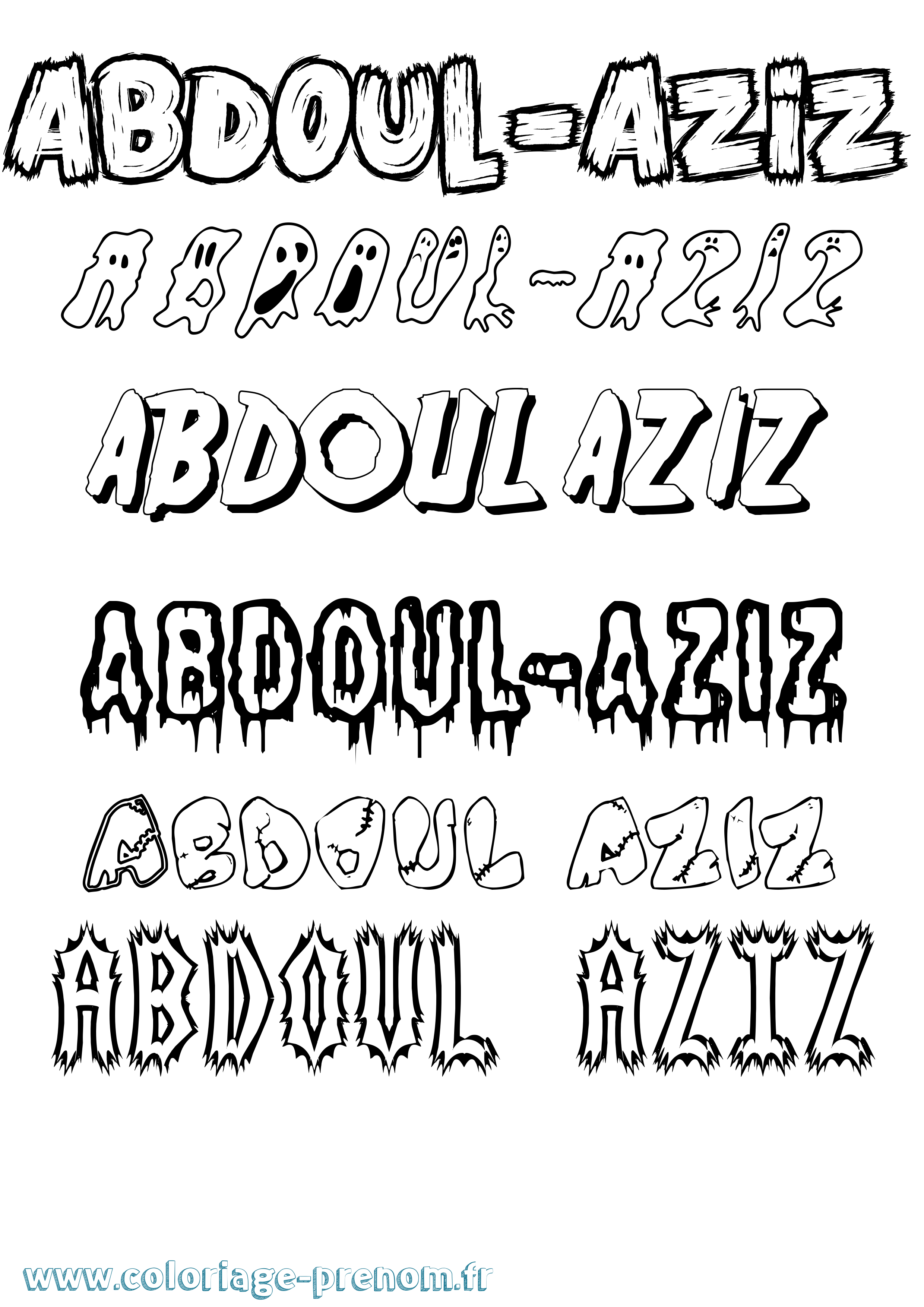 Coloriage prénom Abdoul-Aziz Frisson