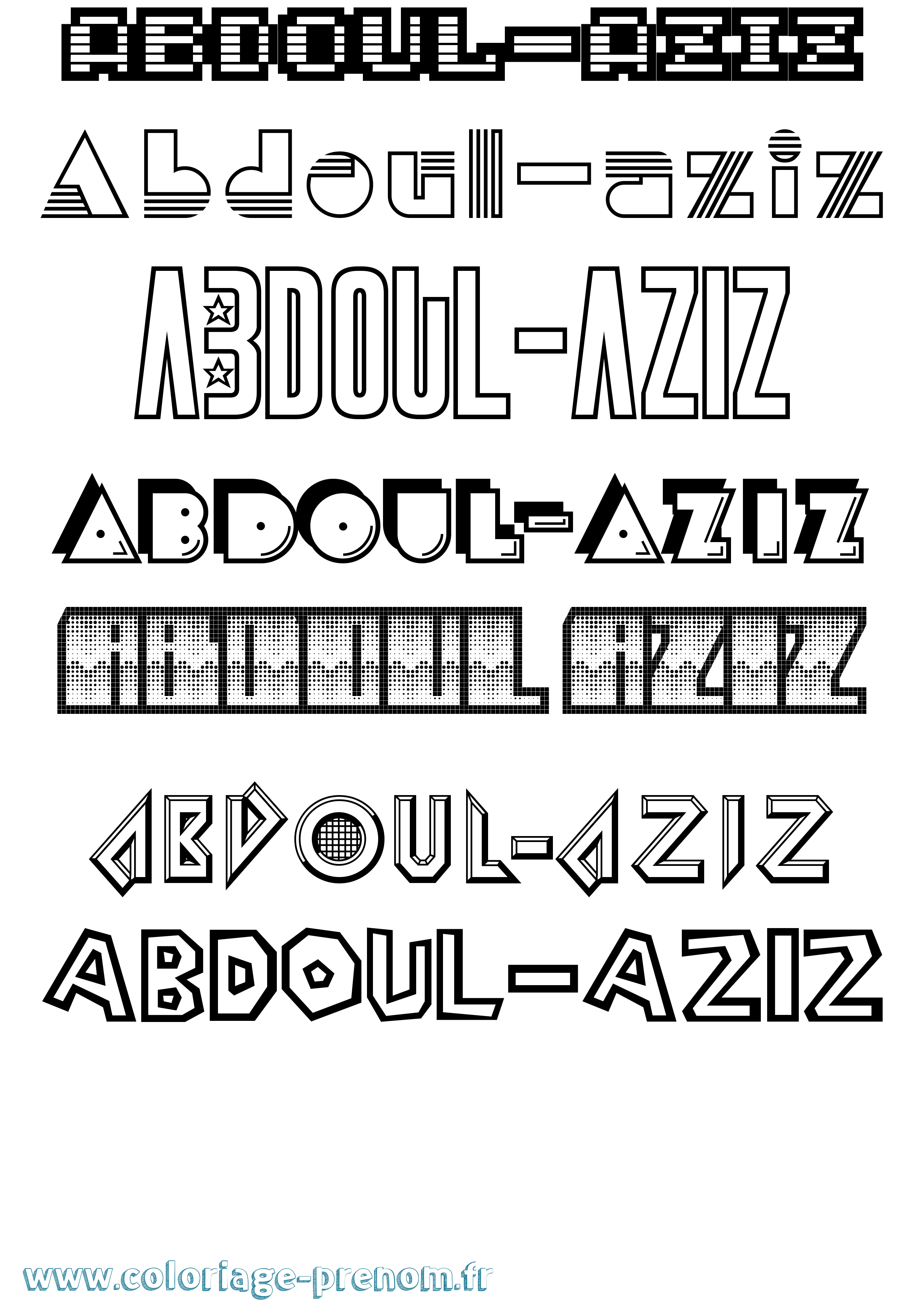 Coloriage prénom Abdoul-Aziz Jeux Vidéos