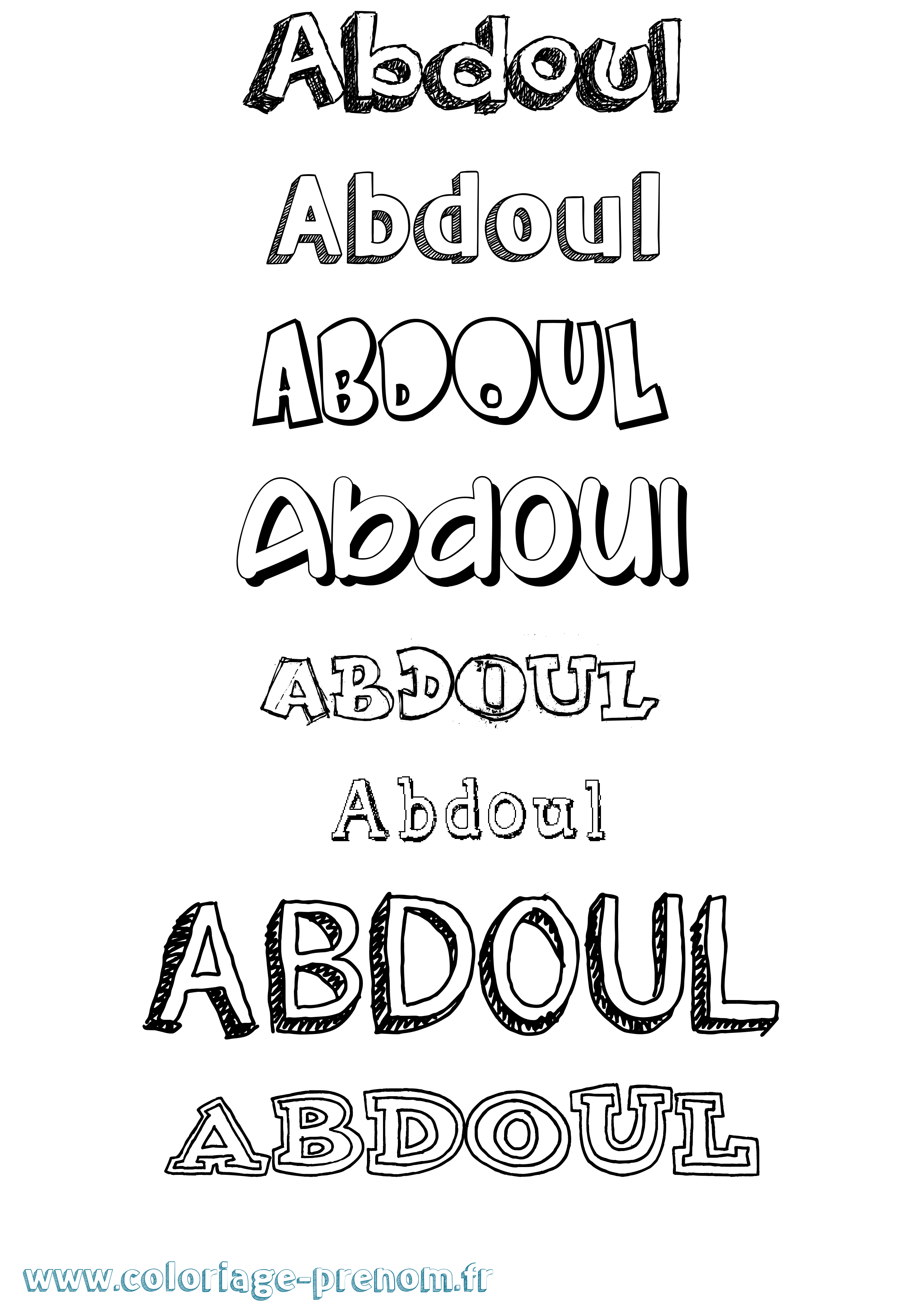 Coloriage prénom Abdoul Dessiné