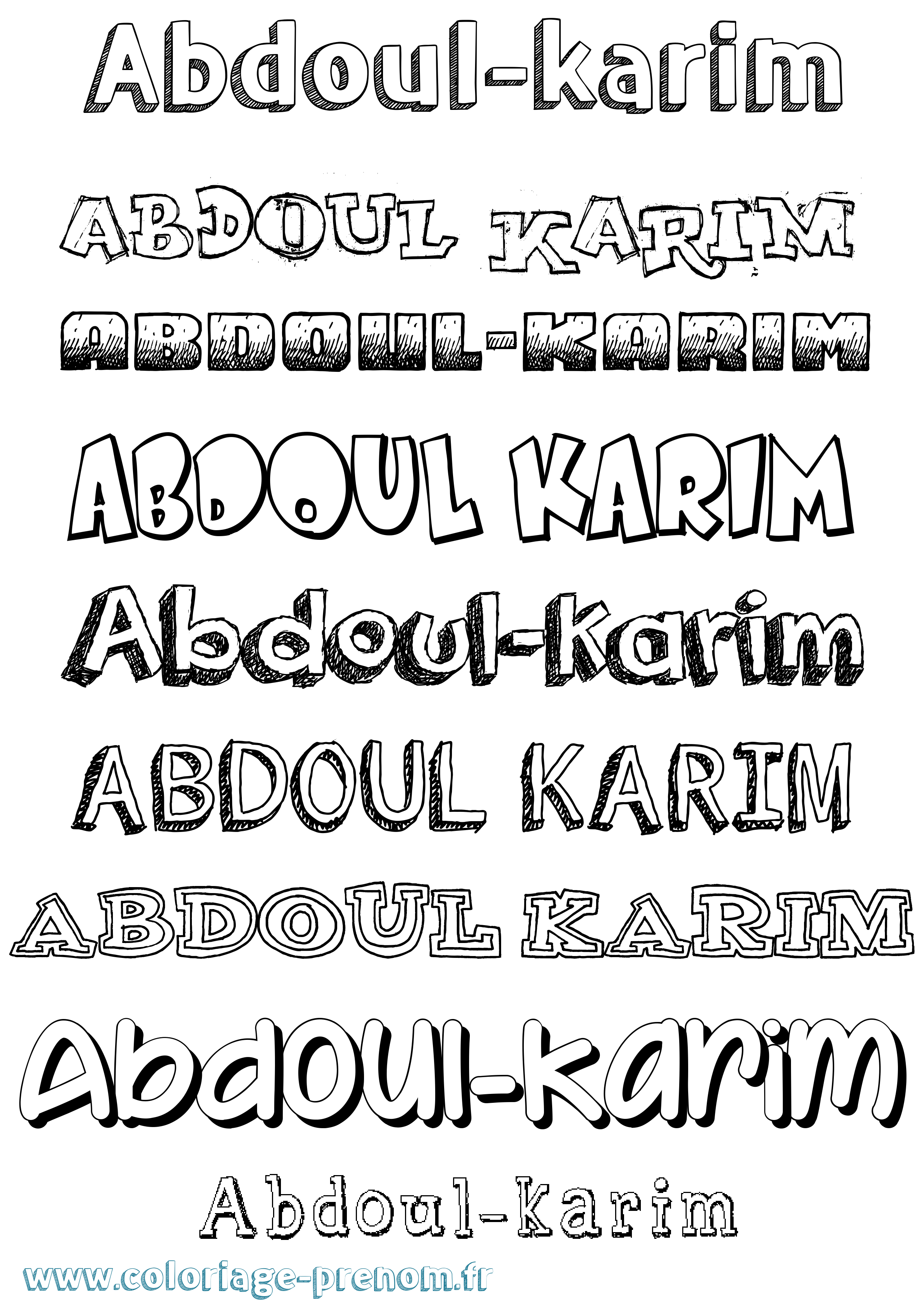 Coloriage prénom Abdoul-Karim Dessiné